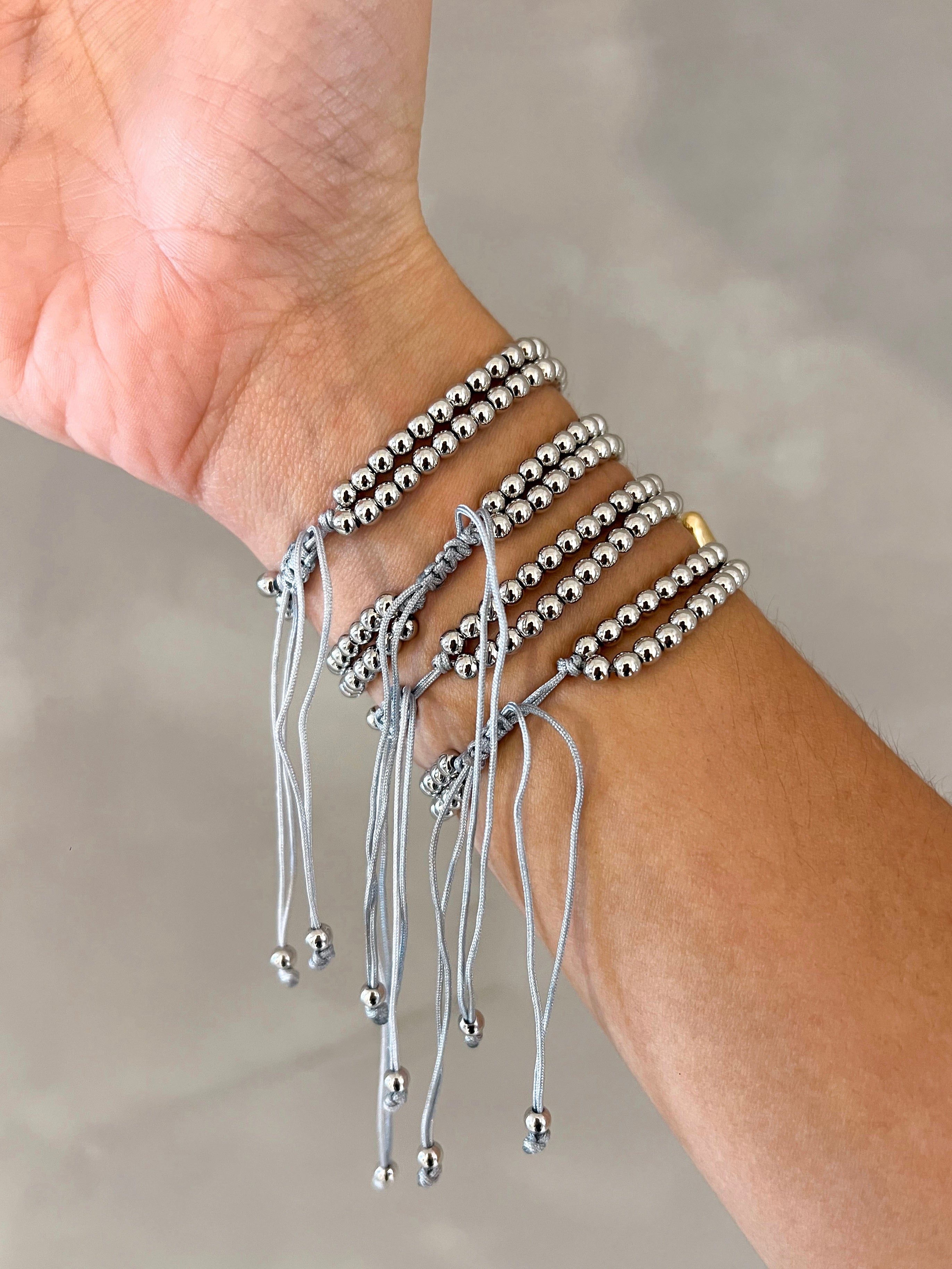 MARISSA TWO TONE BUBBLE INITIAL BRACELET