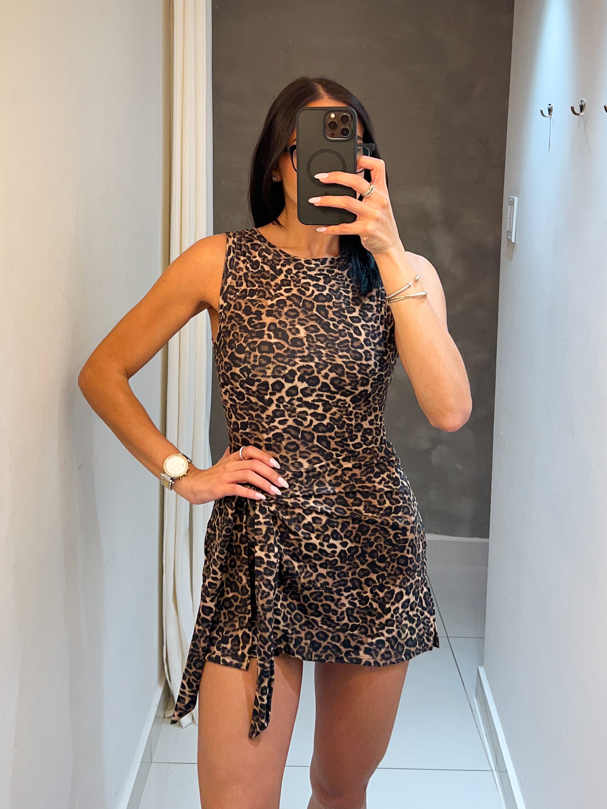 CINDY ANIMAL PRINT WRAP ACTIVE ROMPER