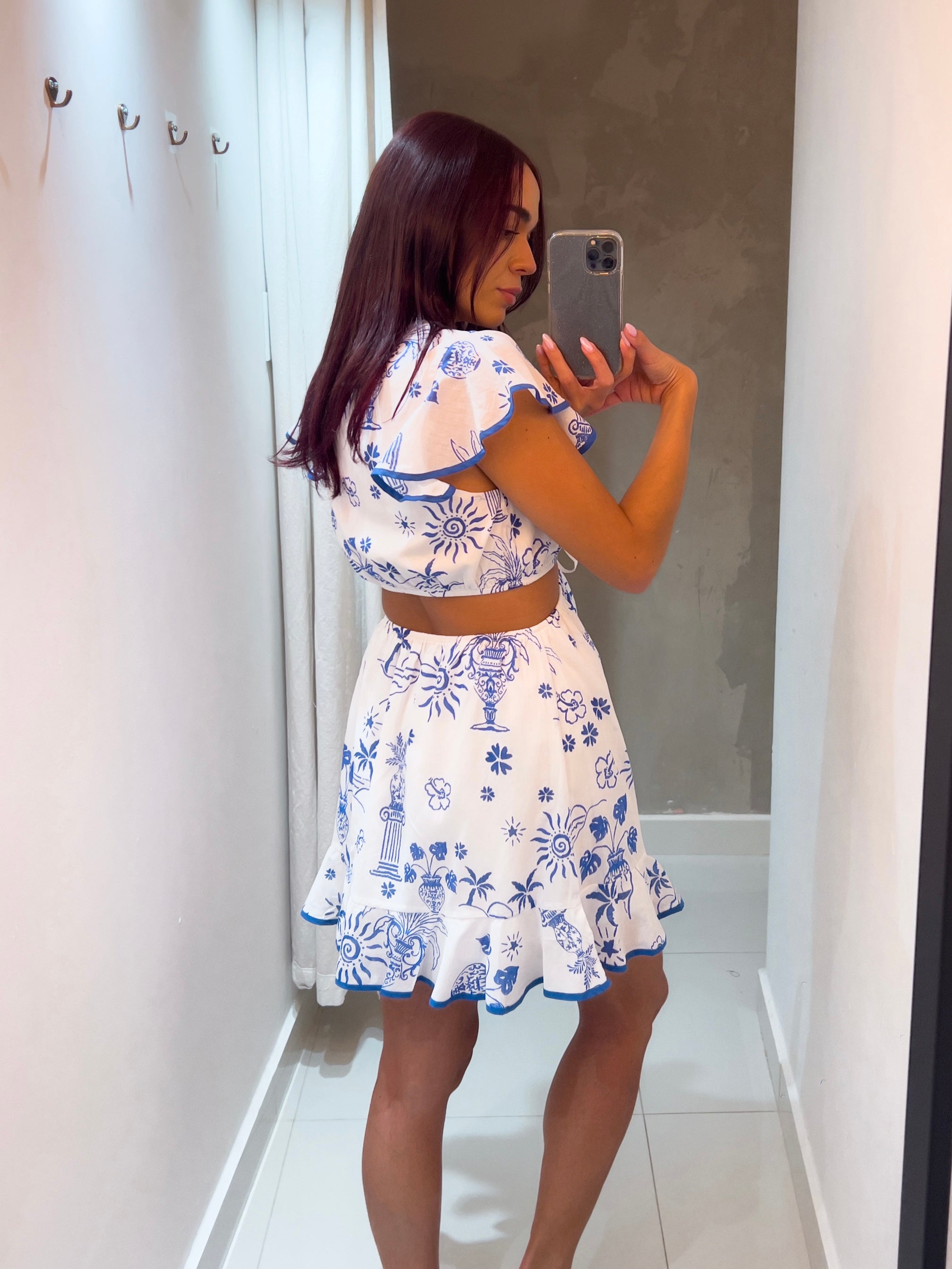 INA WAIST CUT OUT PRINTED DRESS
