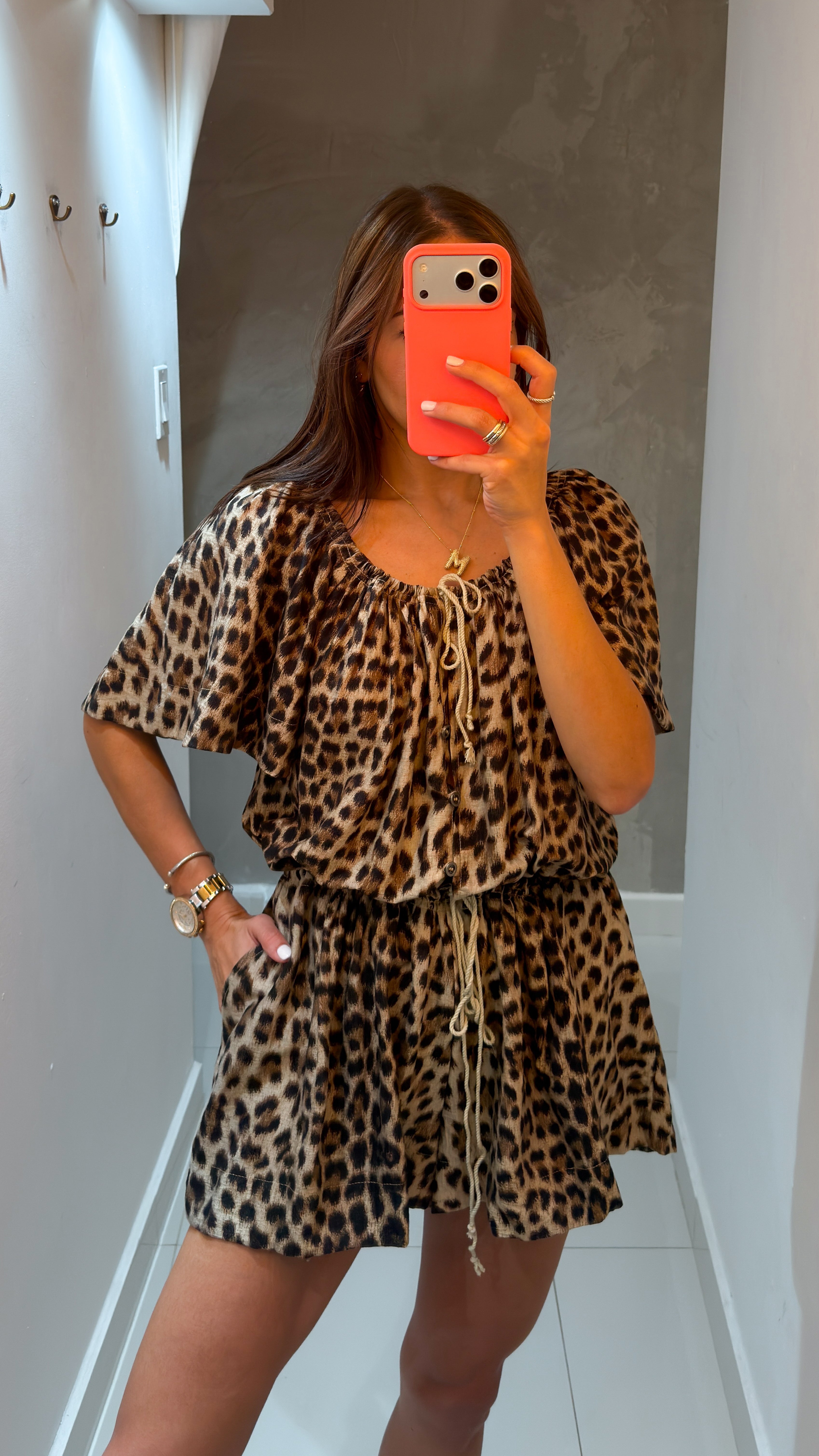 ANDY LEOPARD LOOSE FIT ROMPER