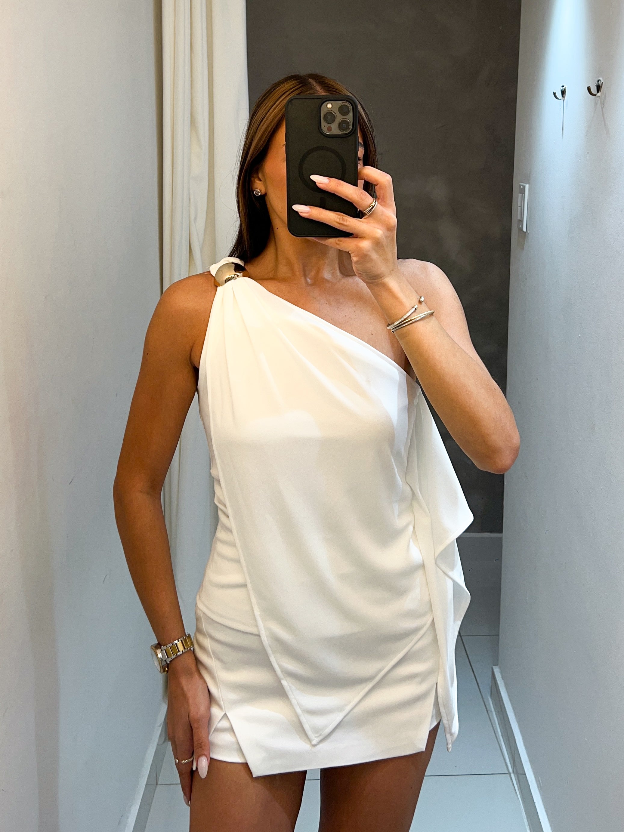 HOLLY METAL RING TOP IN WHITE