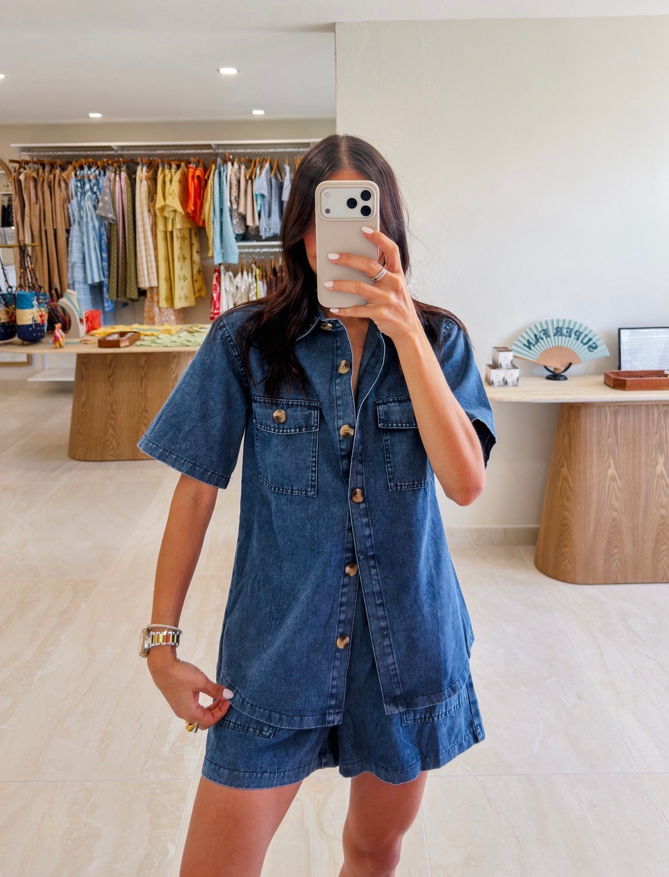 FARAH DENIM SHORTS SET