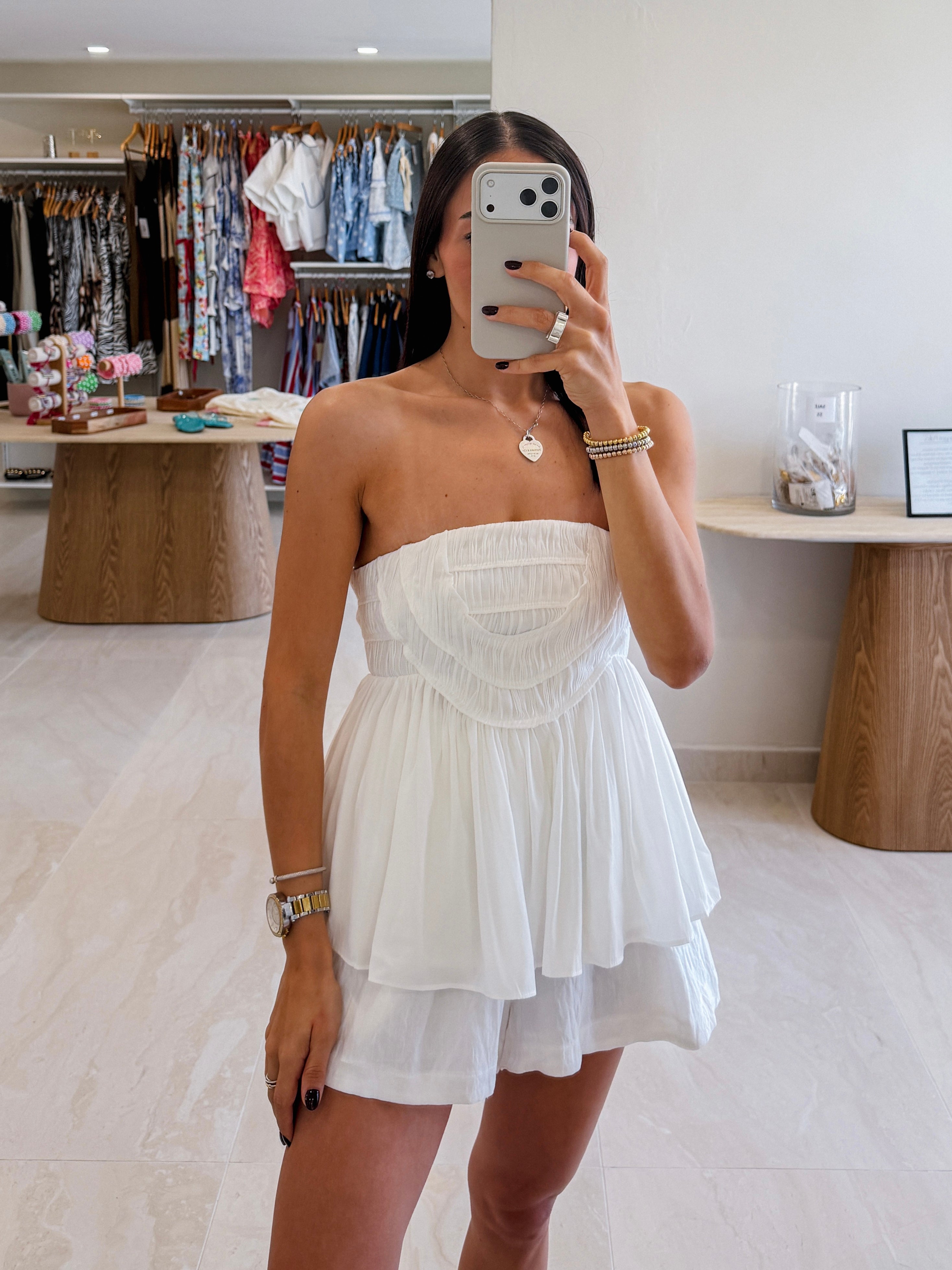 CASSIE PEPLUM WHITE TUBE TOP
