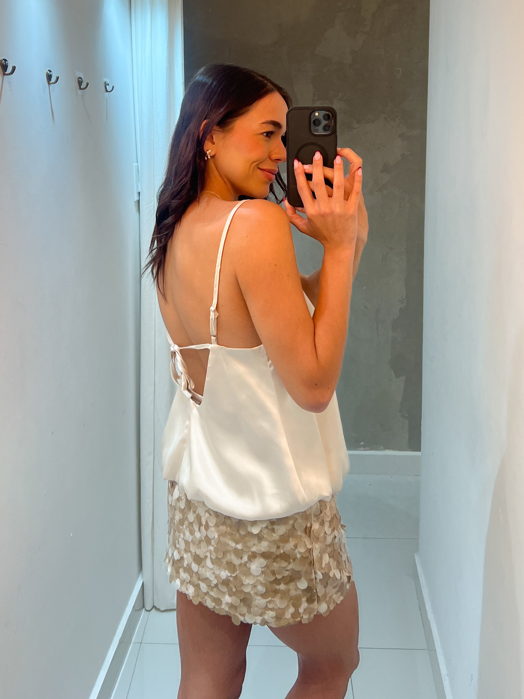 YRIS IVORY BUBBLE CAMI