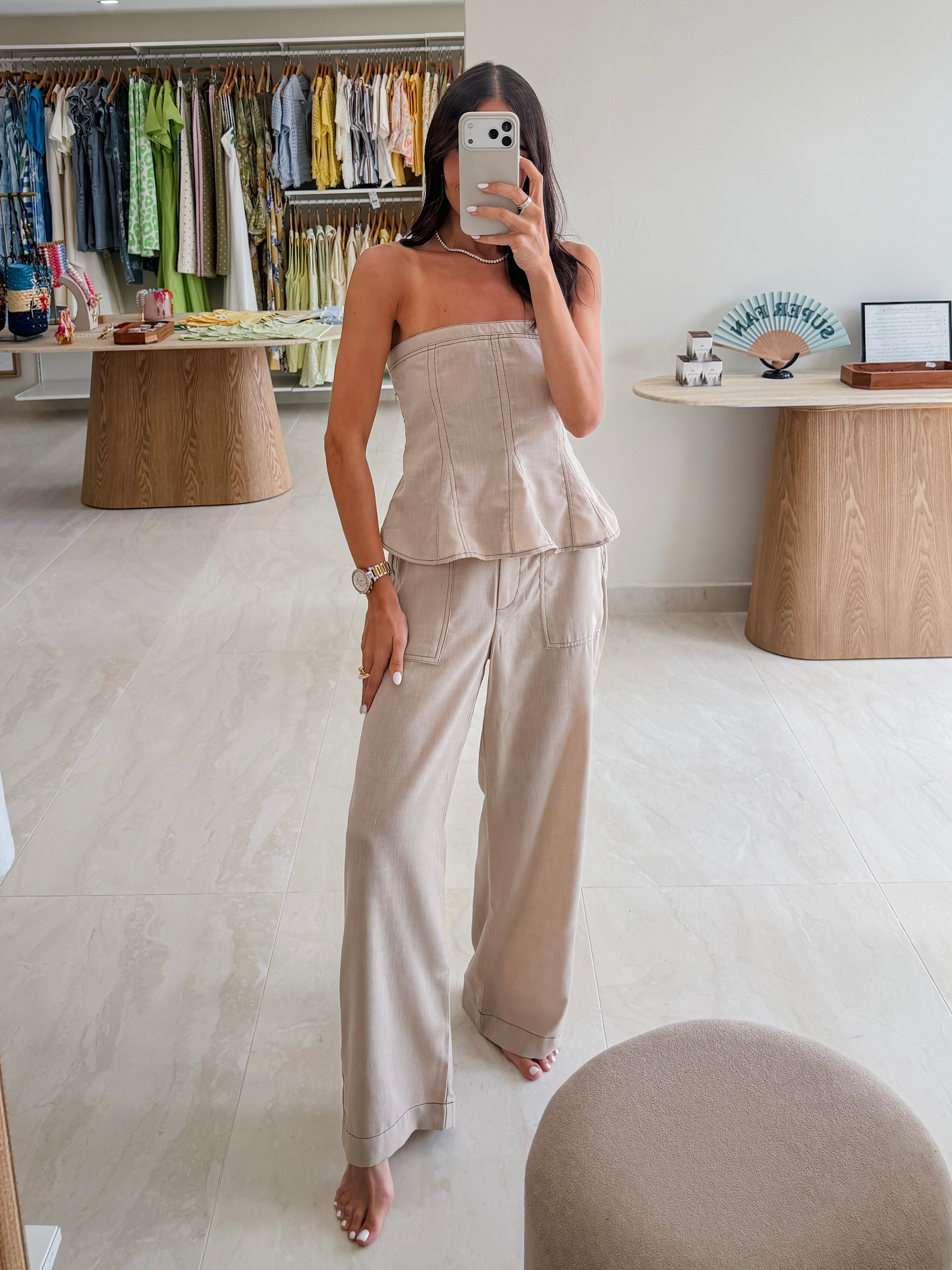 FABIOLA TAUPE PANT SET