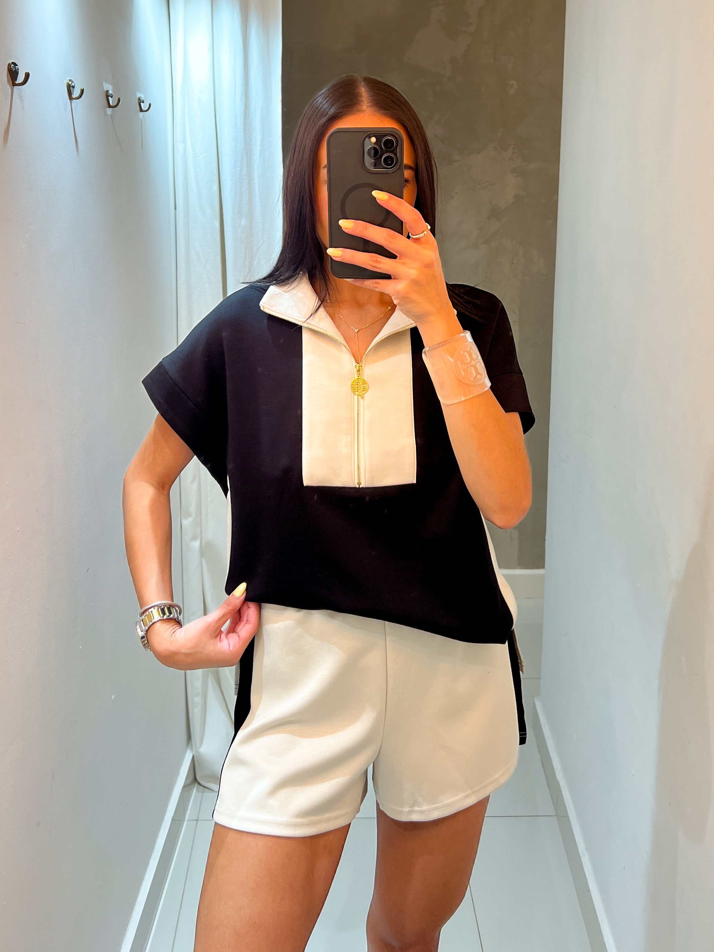 DANI COLOR BLOCK LOUNGE SHORTS SET