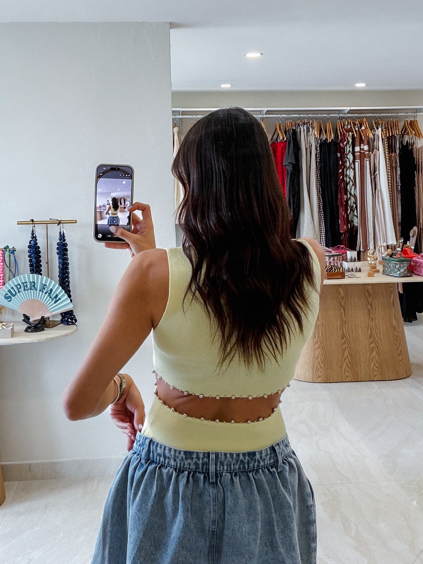 FABIANA BUTTER YELLOW OPEN BACK TOP