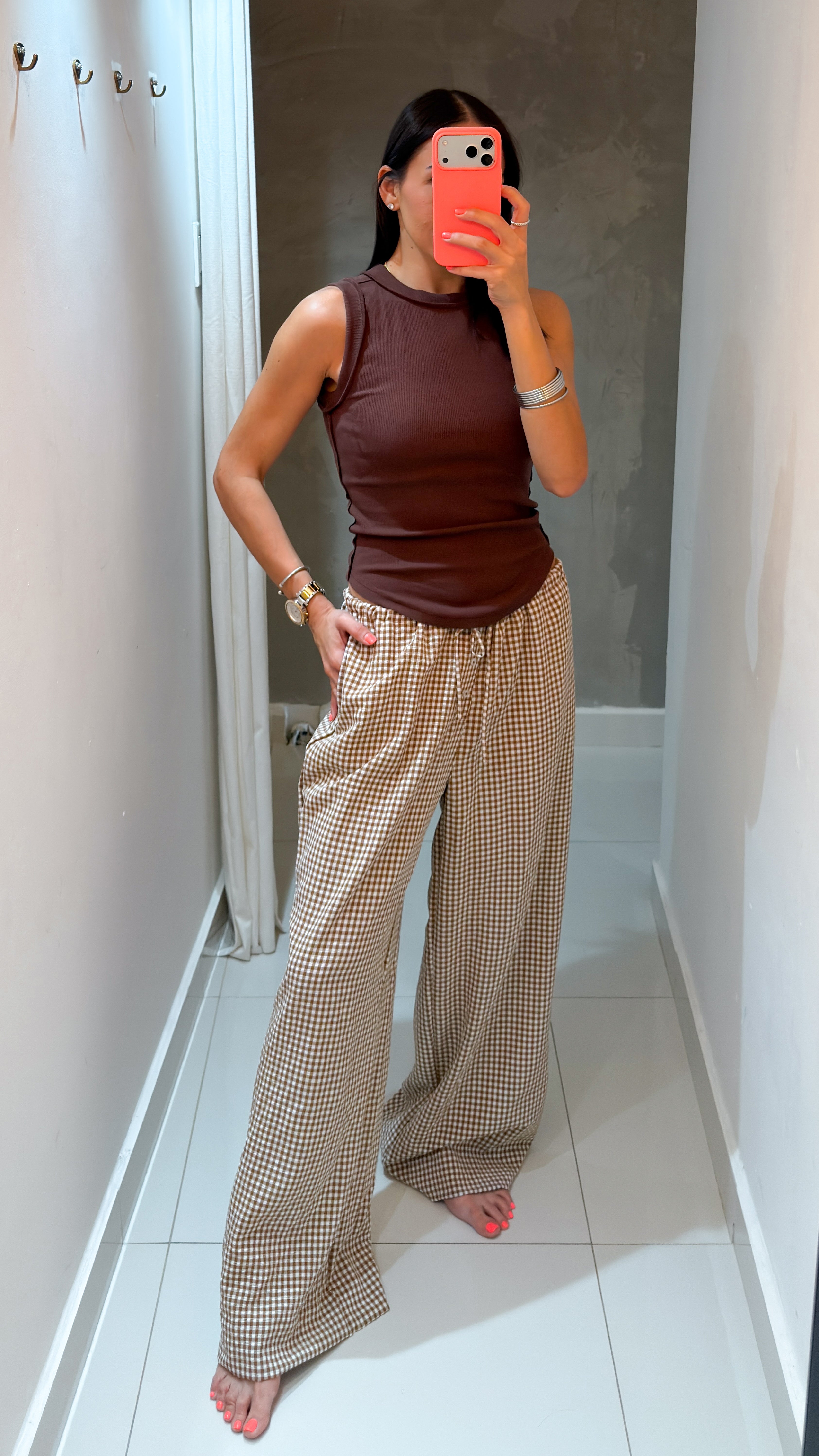 TAYLOR WOVEN BROWN PANTS