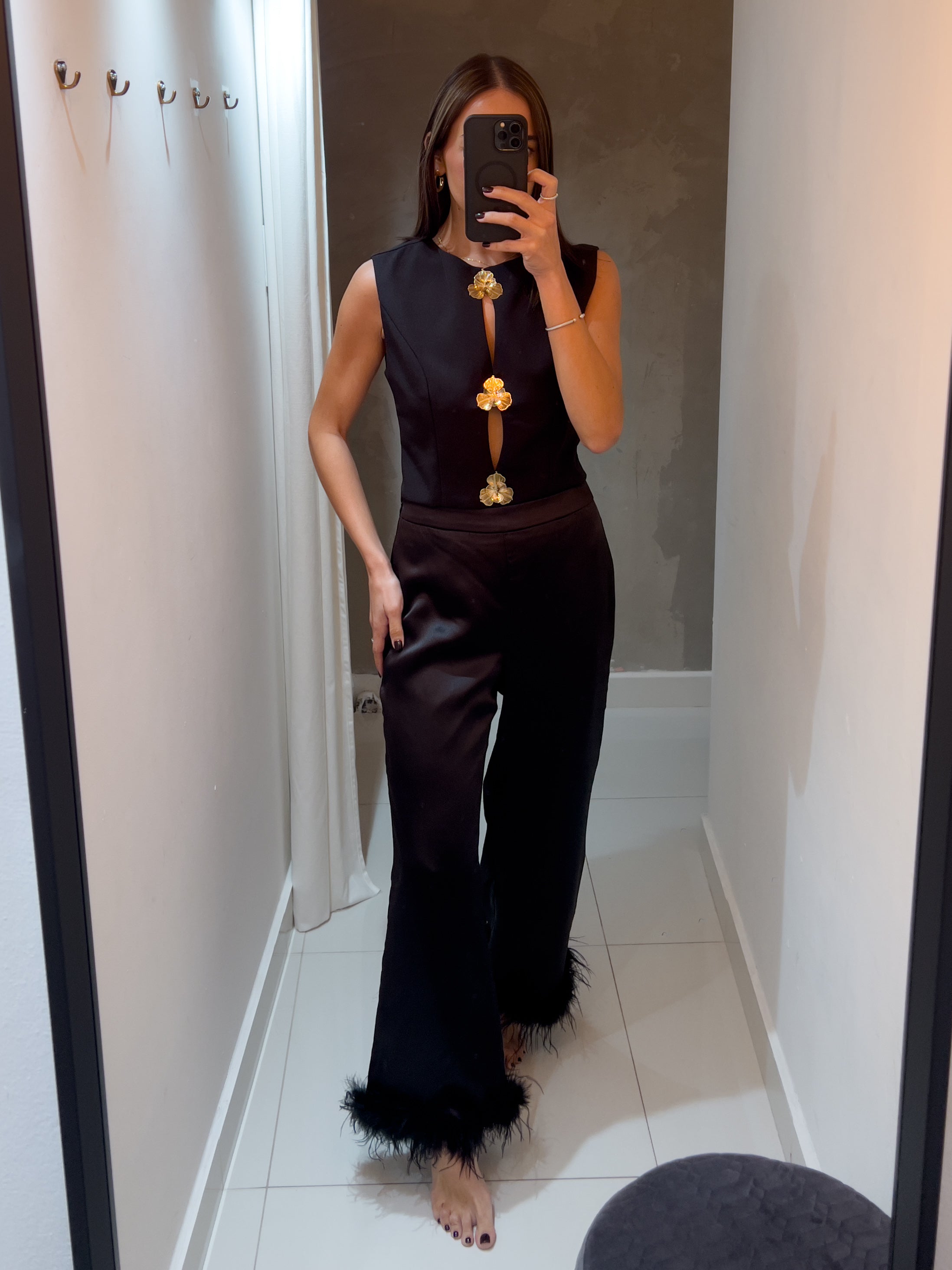 NELLY FEATHER BLACK PANTS