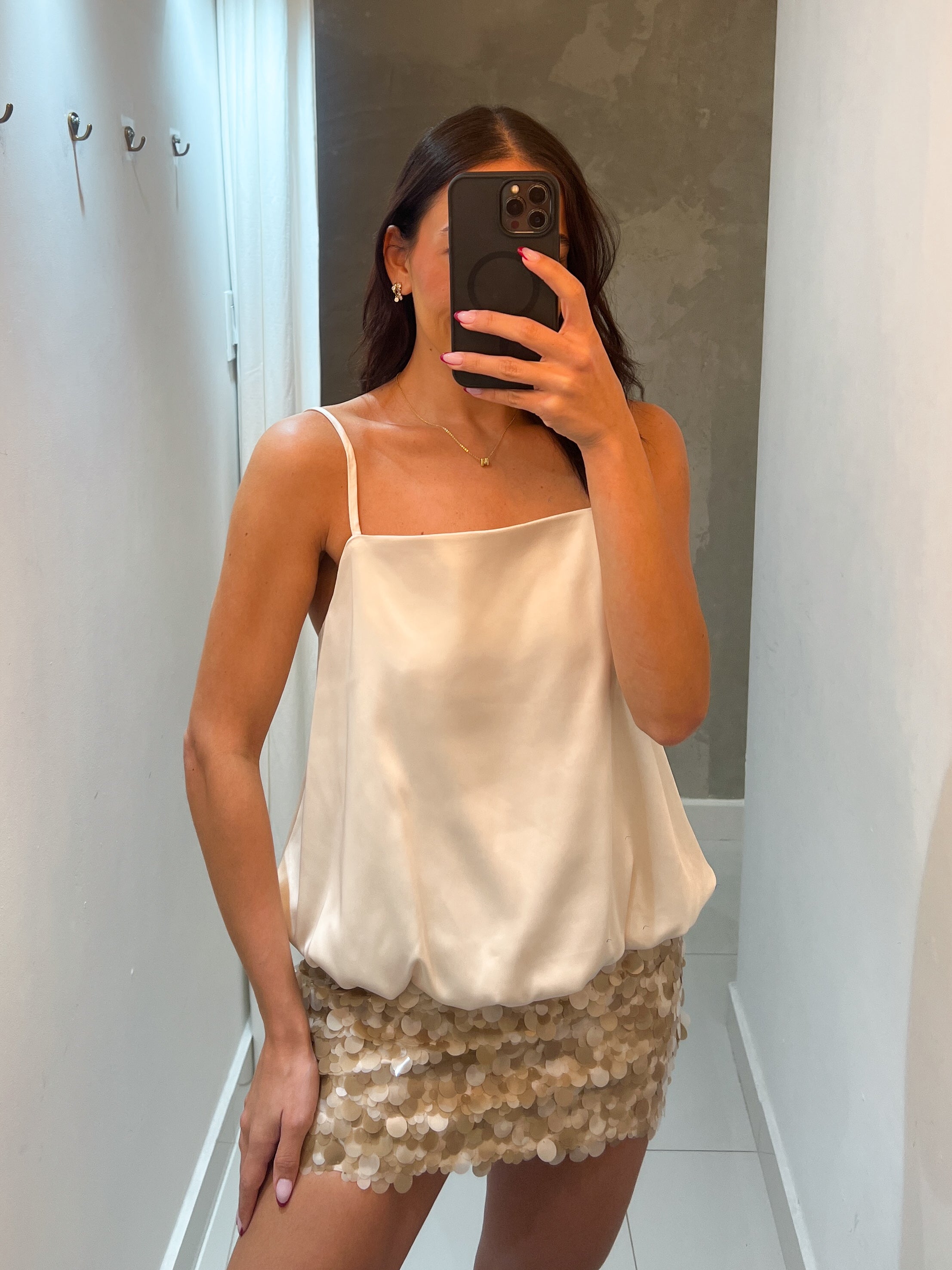 YRIS IVORY BUBBLE CAMI