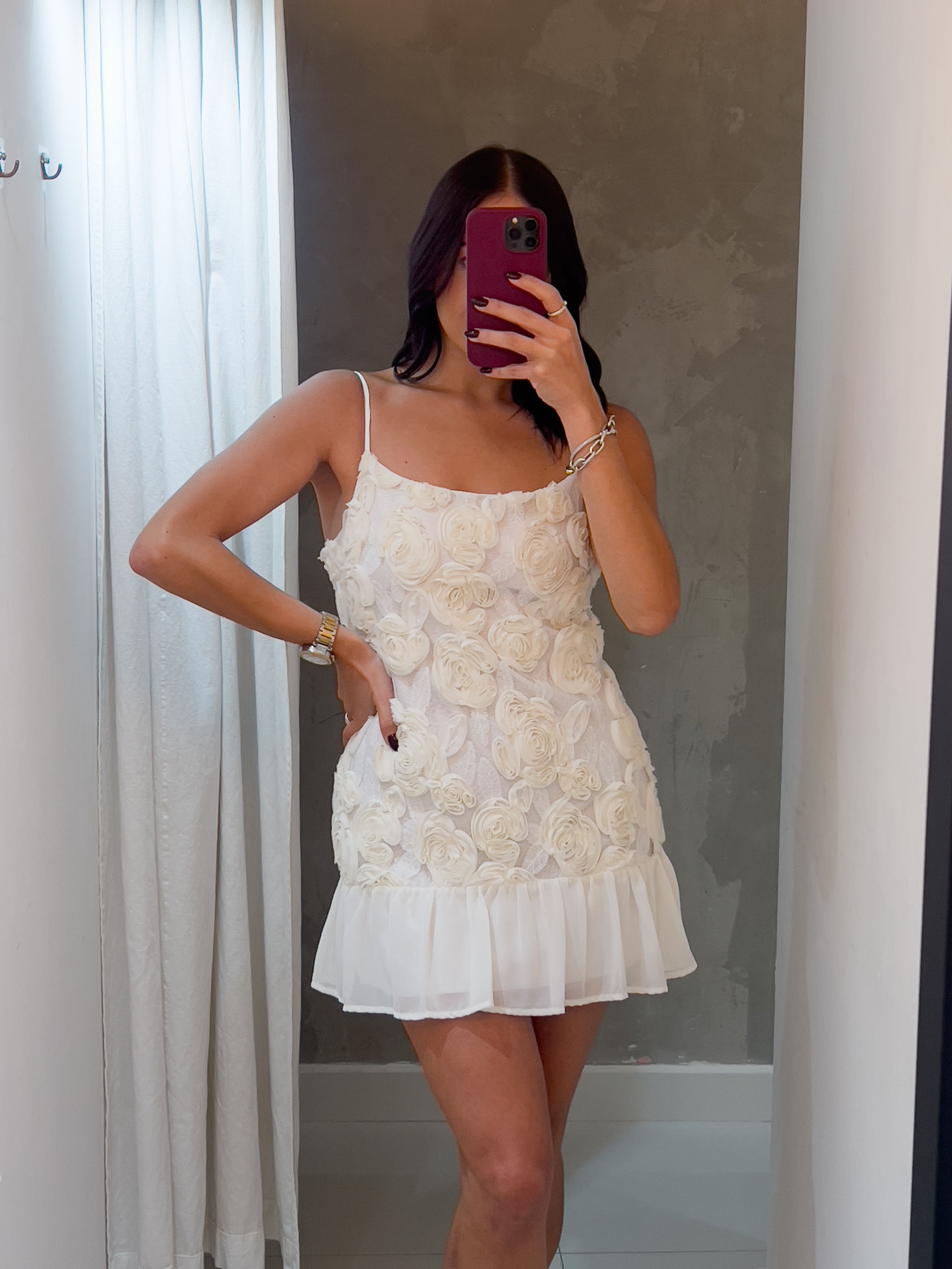 FLOR WHITE MINI DRESS
