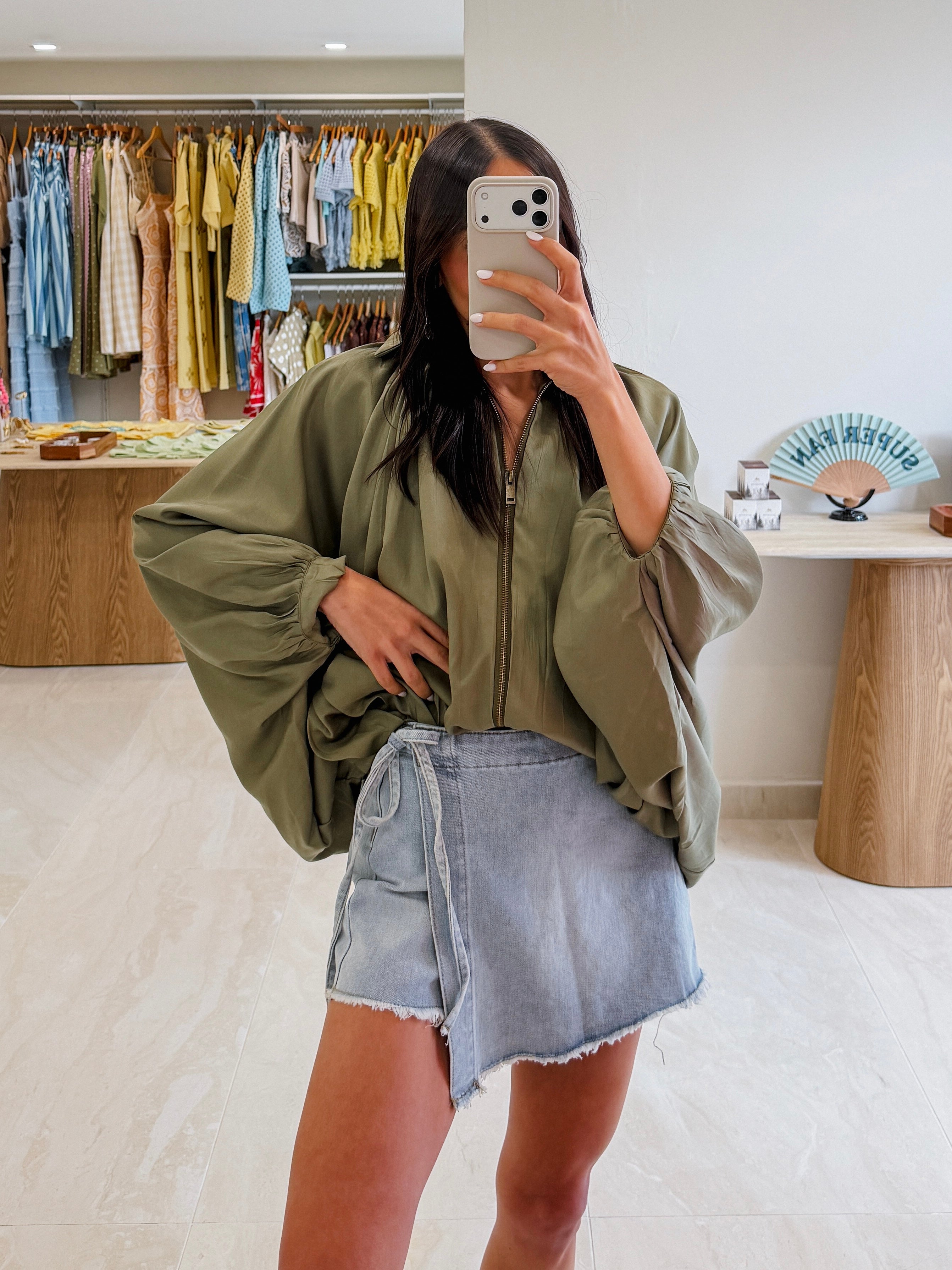 LUCERO WRAP LIGHT DENIM SKORT