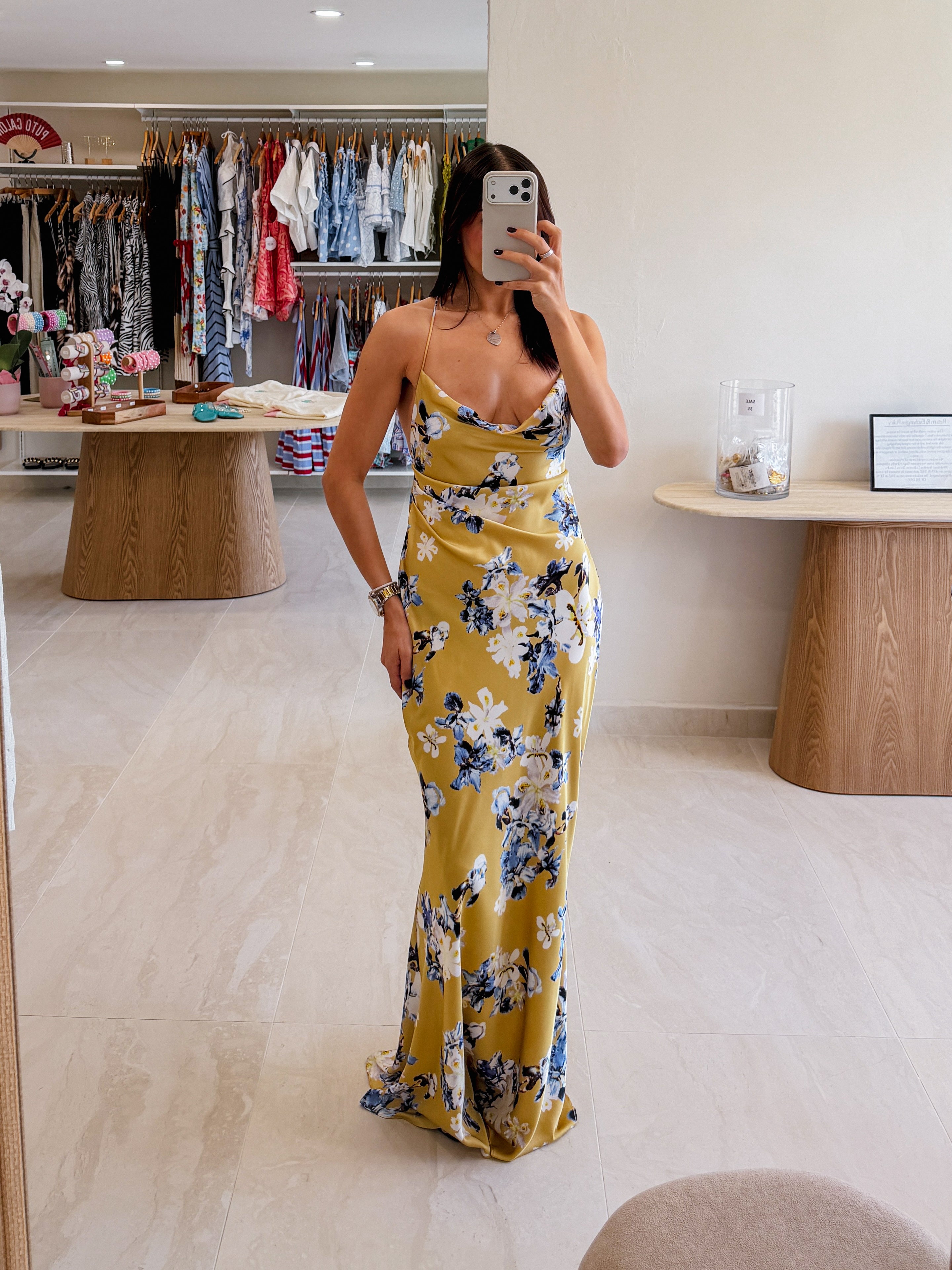 DEMI METALLIC CHAIN SLIP GOWN