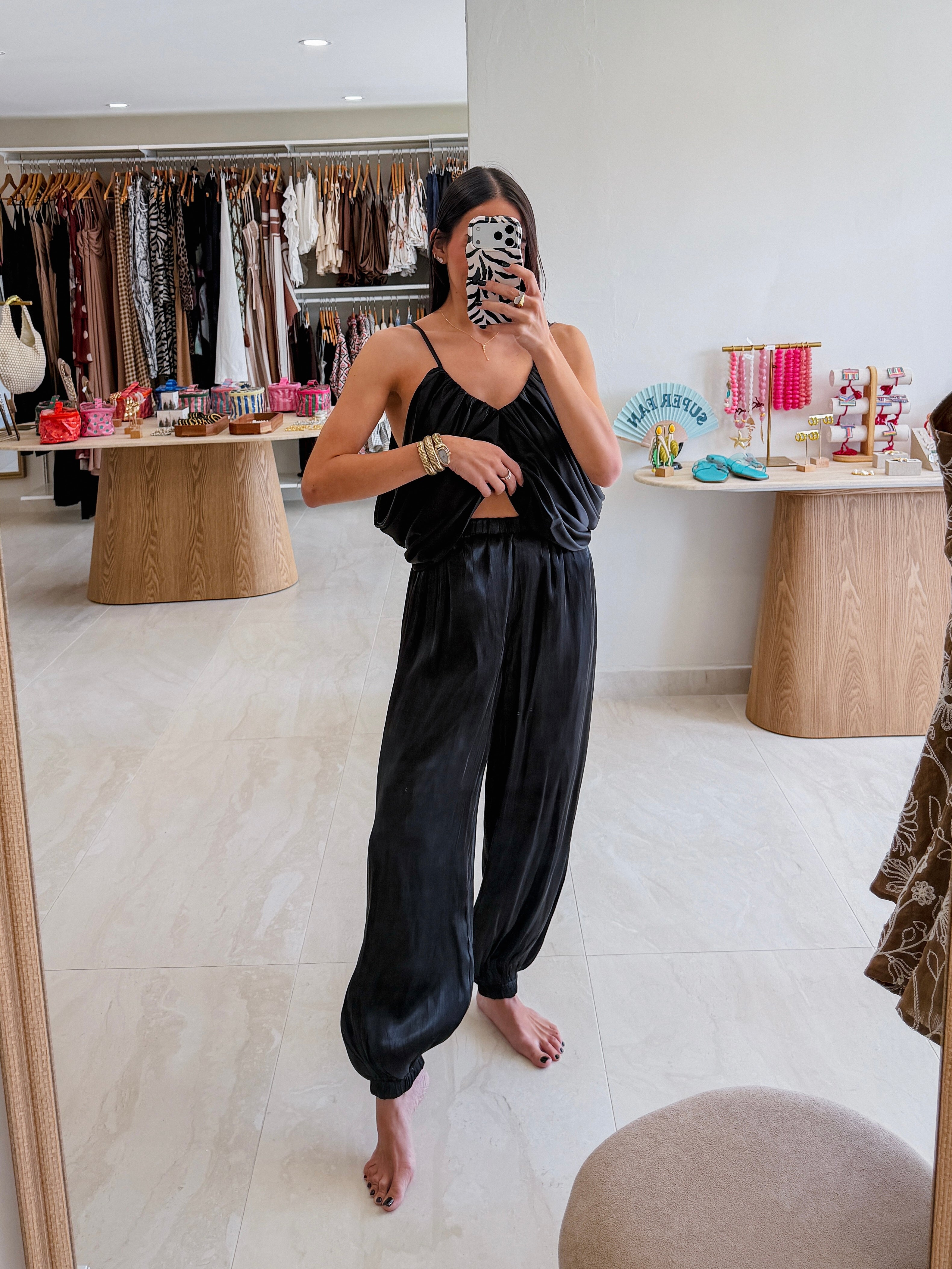 CECILLE SATIN BUBBLE JOGGER