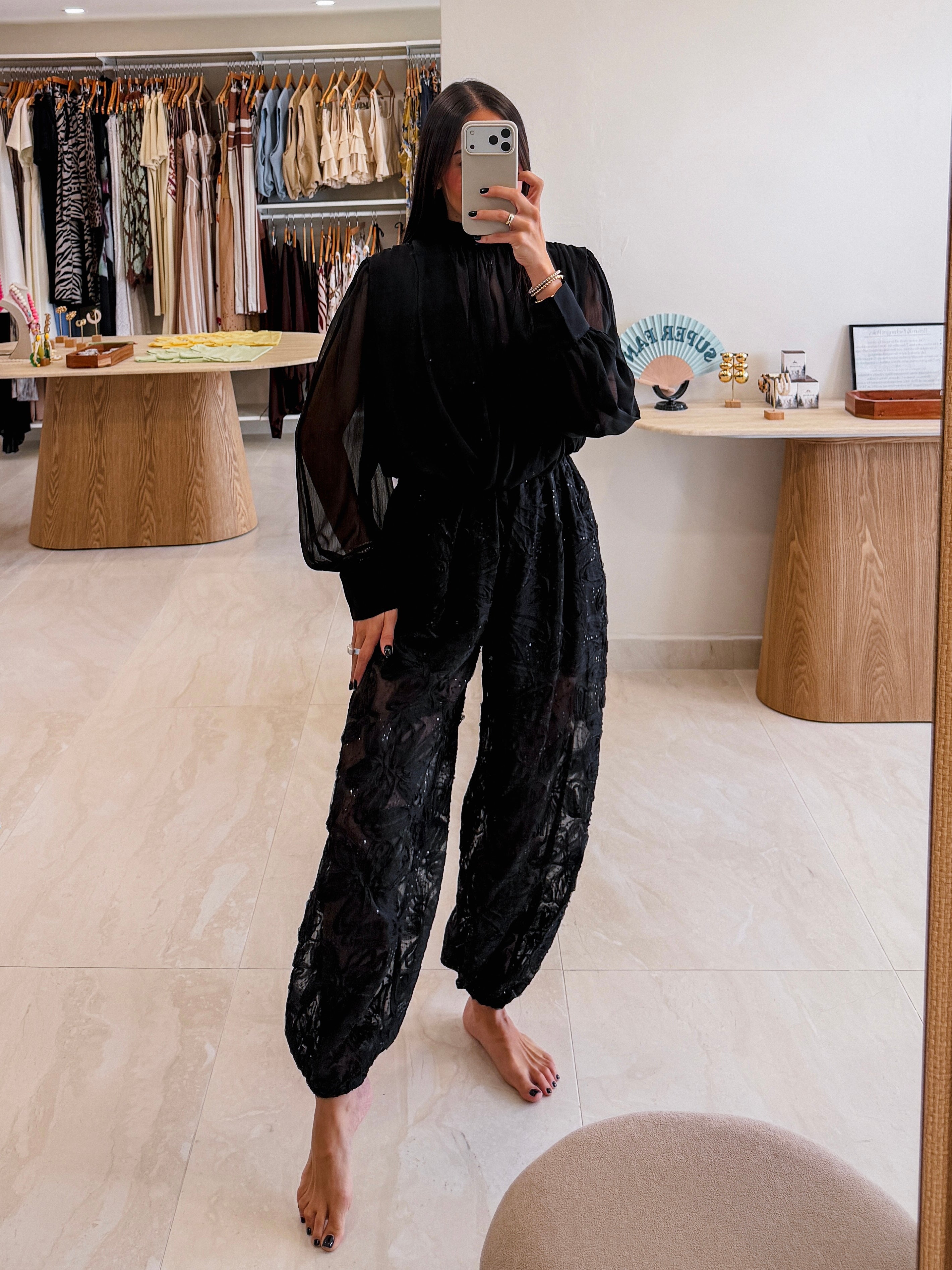 JULIANNE FLORAL SEQUINS PANTS SET