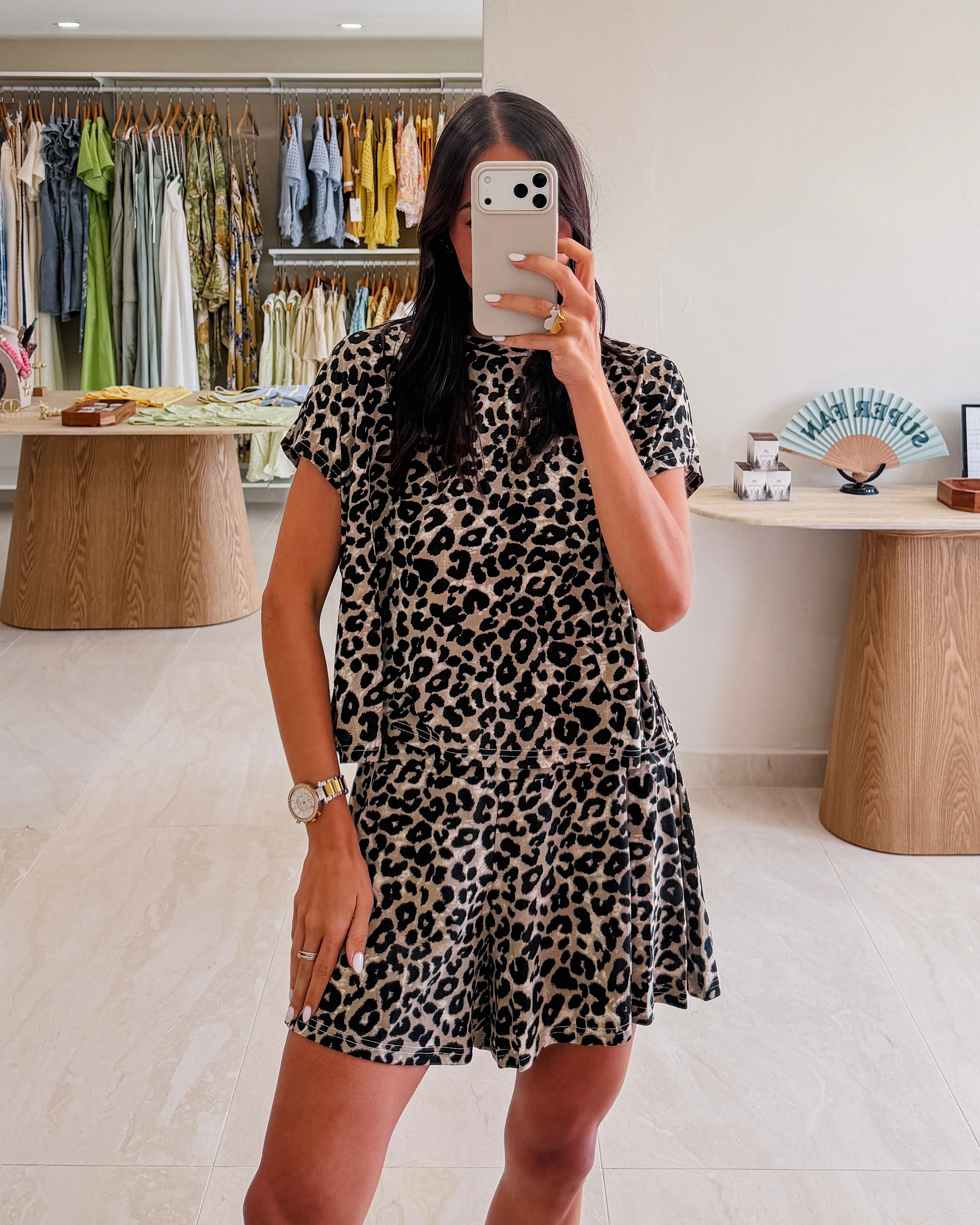 ERICA LEOPARD SHORT SET