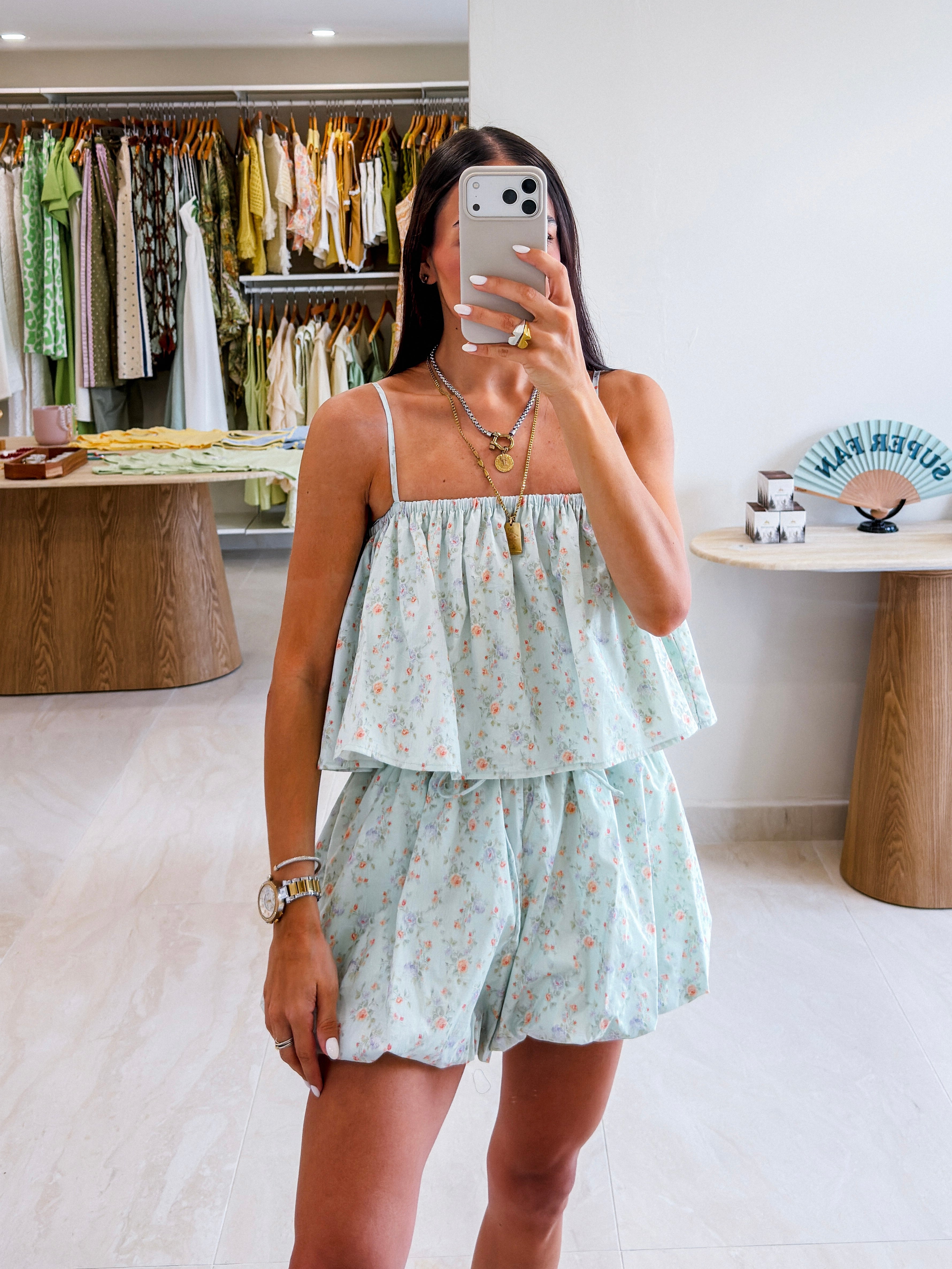 AMELLIE MINT FLORAL PRINT SET