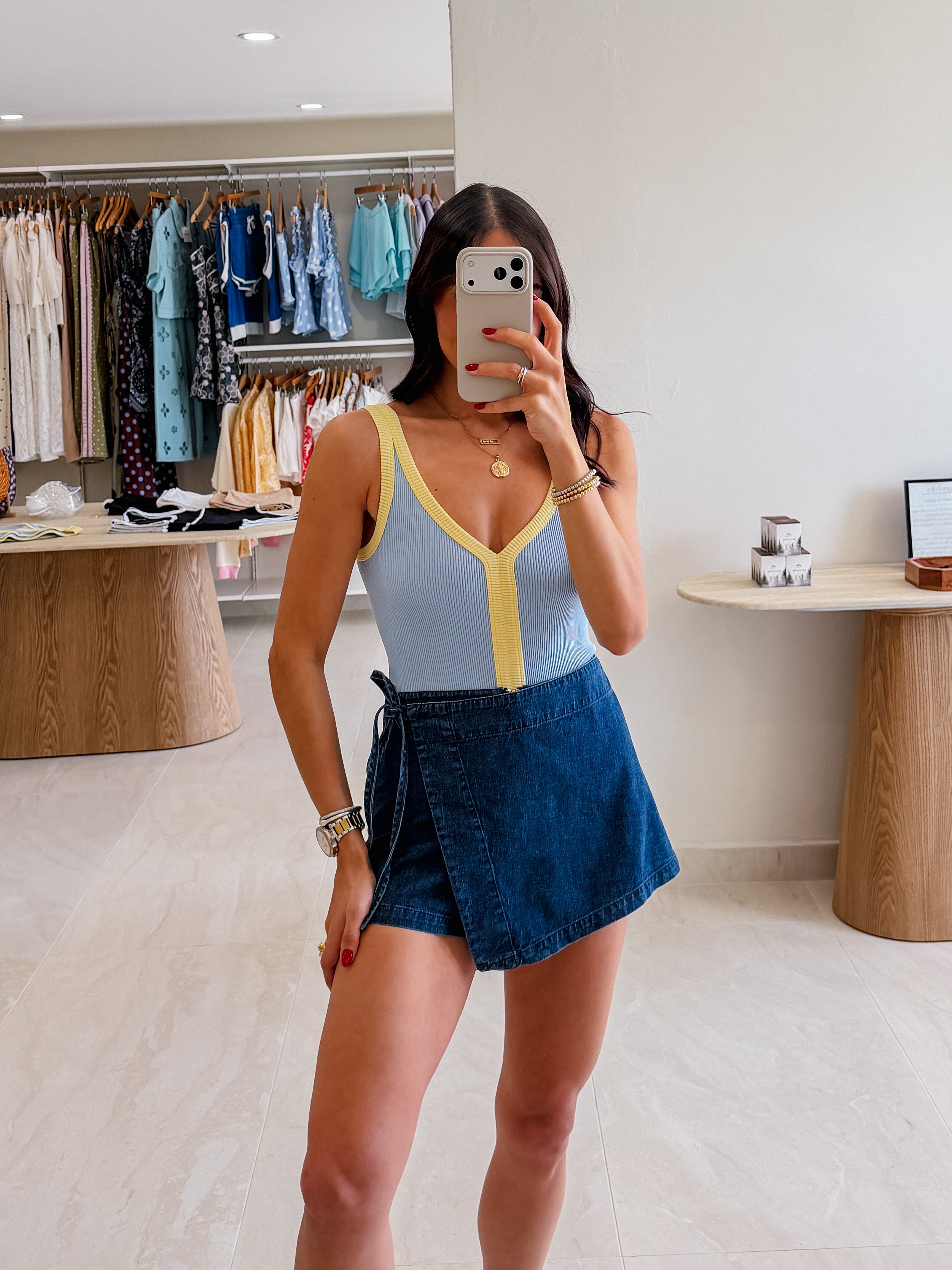 LUCERO WRAP DENIM SKORT
