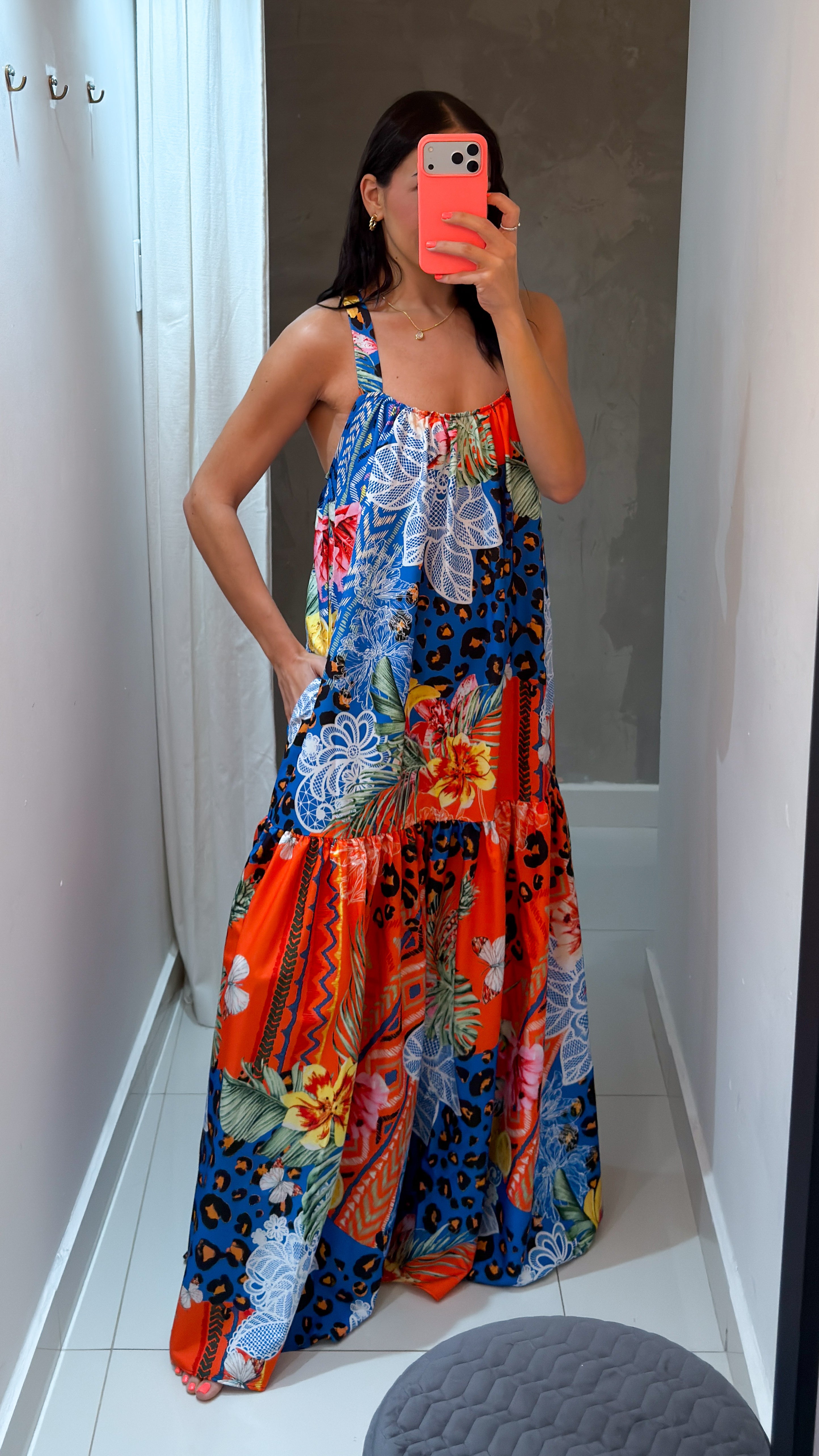 ISOBEL FLORAL & ANIMAL PRINT MAXI DRESS
