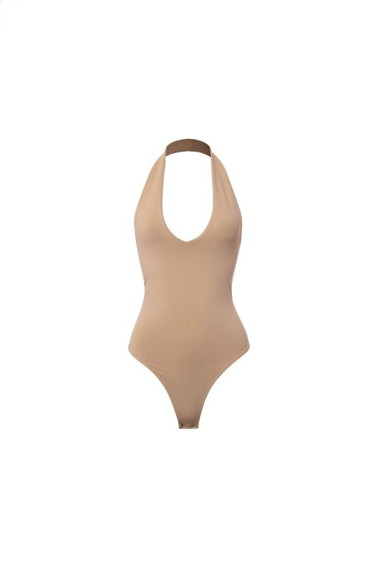 DOUBLE LAYER HALTER NECK BODYSUIT