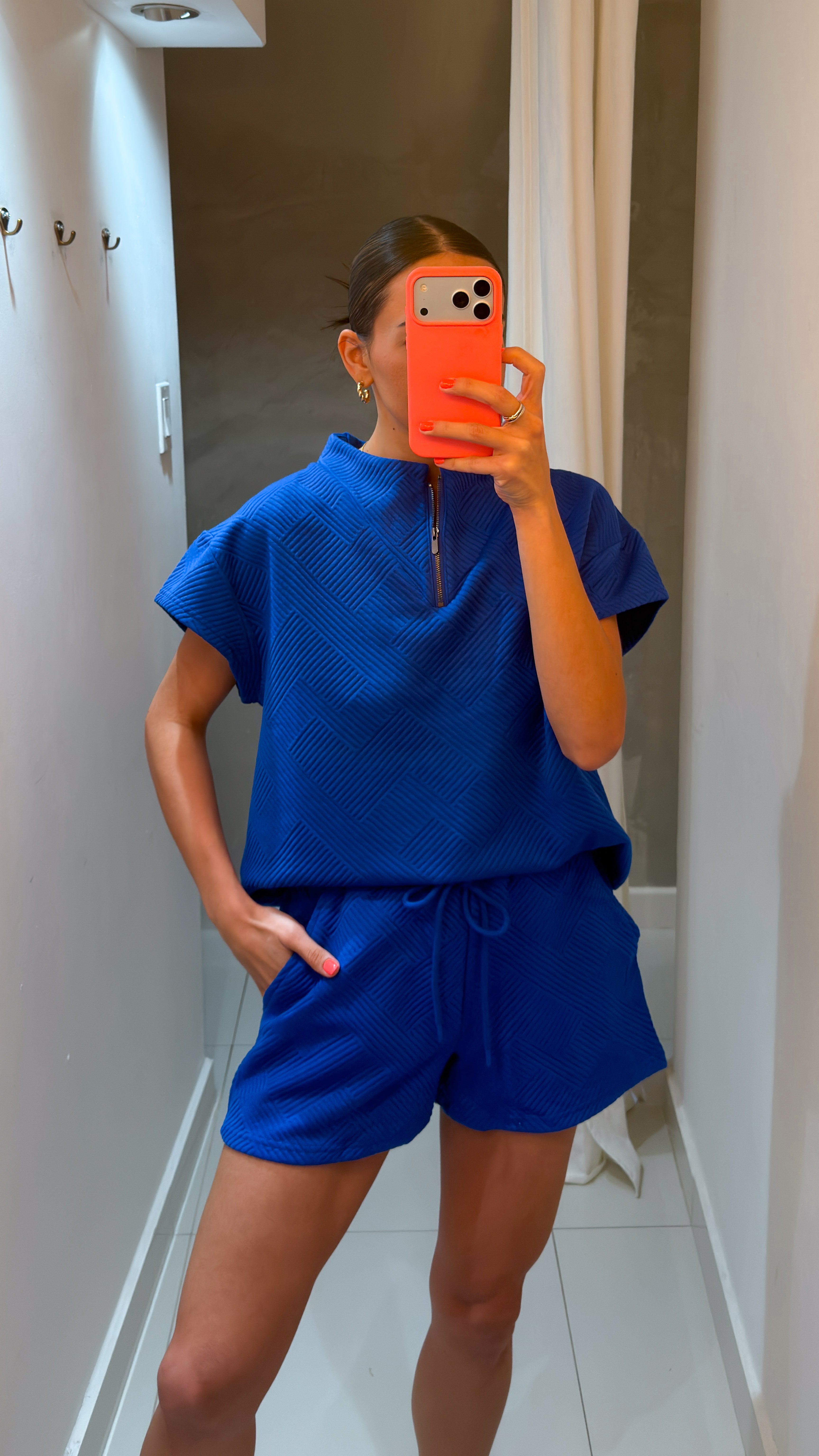 EVELYN LOUNGE SHORTS SET IN ROYAL BLUE