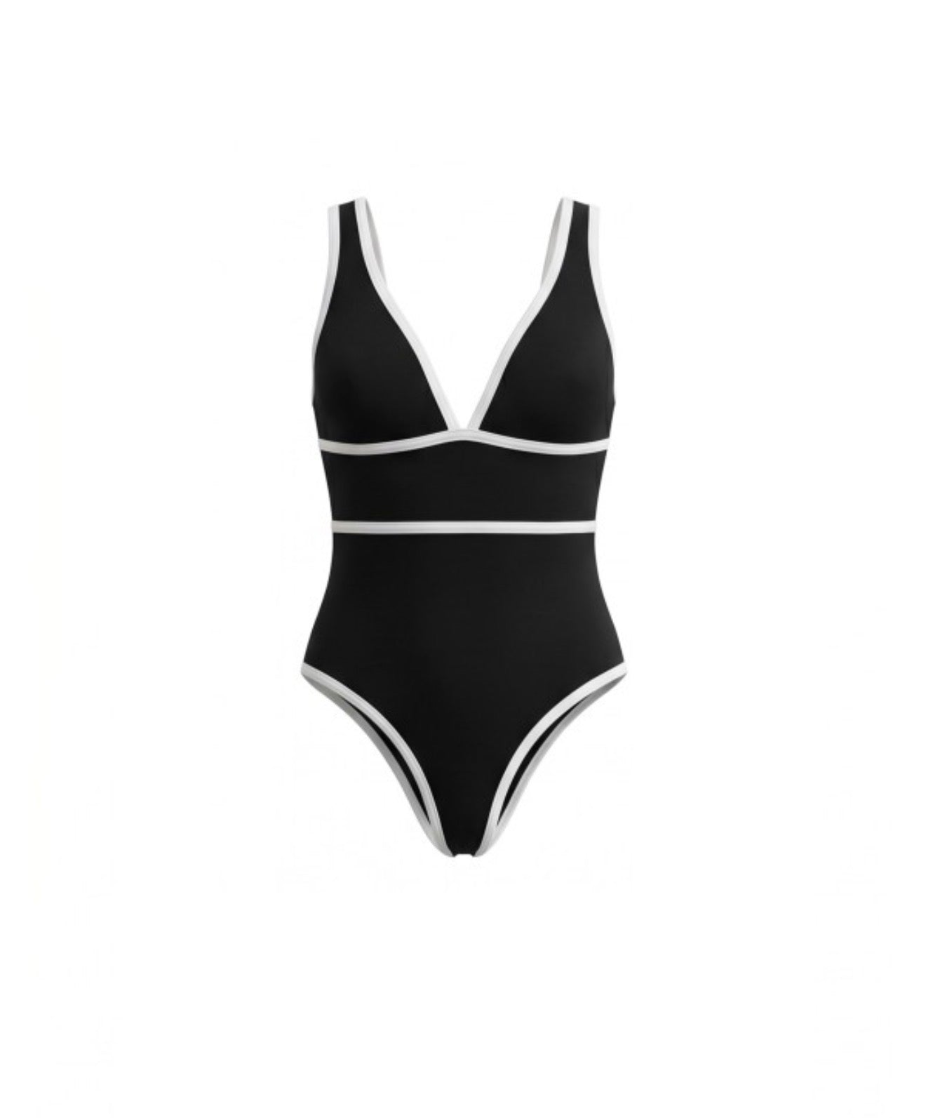 CONTRAST BLACK BODYSUIT