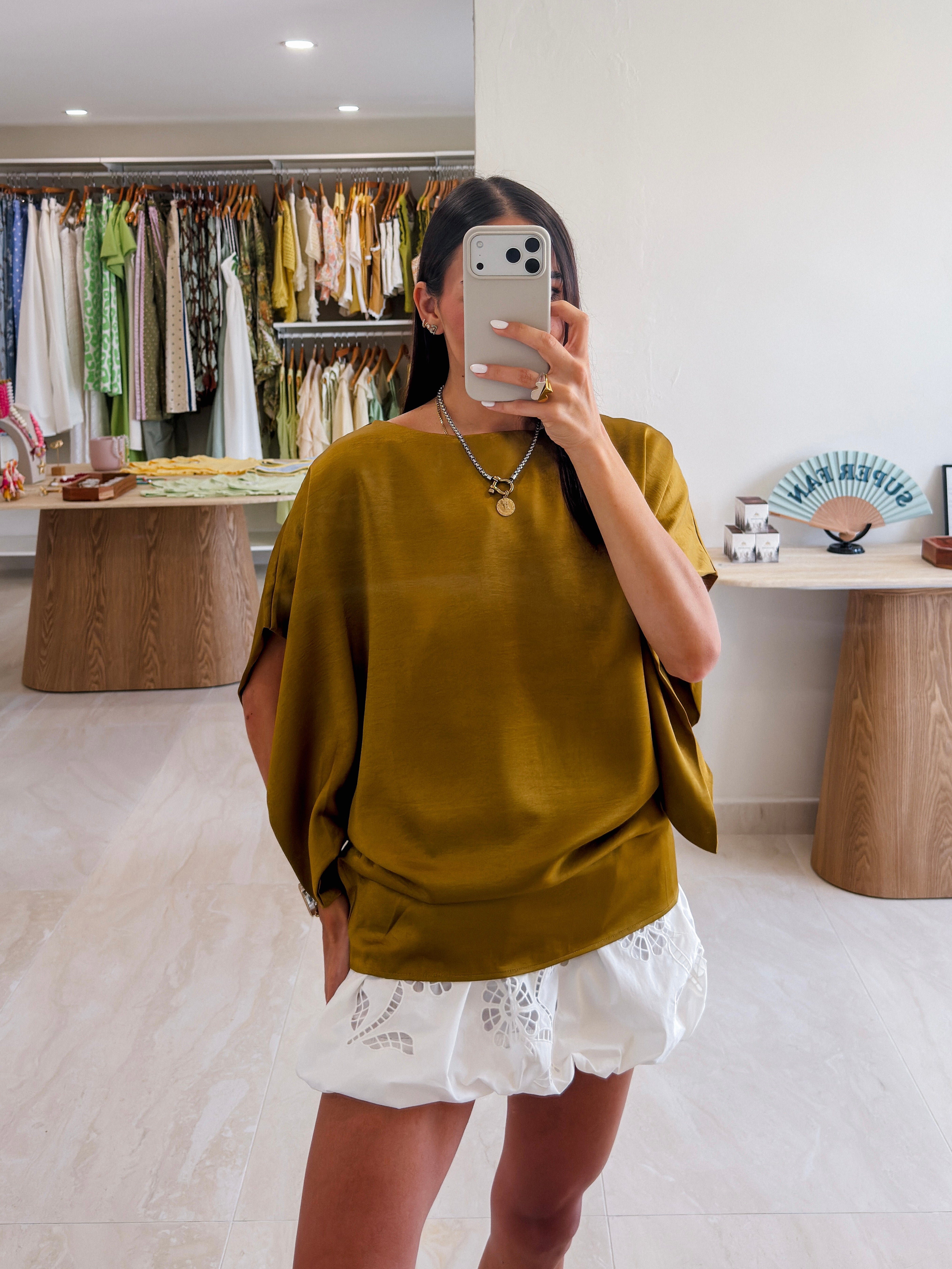 GEMMA MUSTARD OVERSIZED TOP
