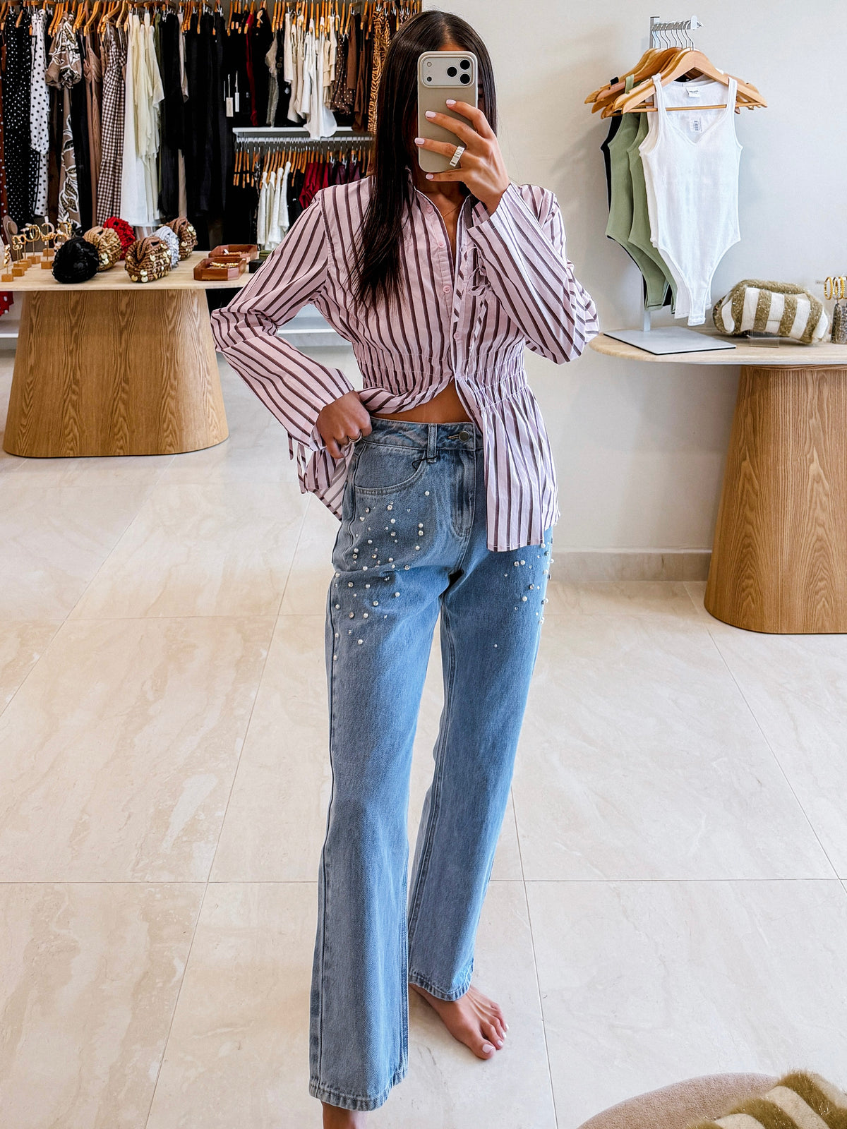 VALERIE PEARL & RHINESTONE JEANS