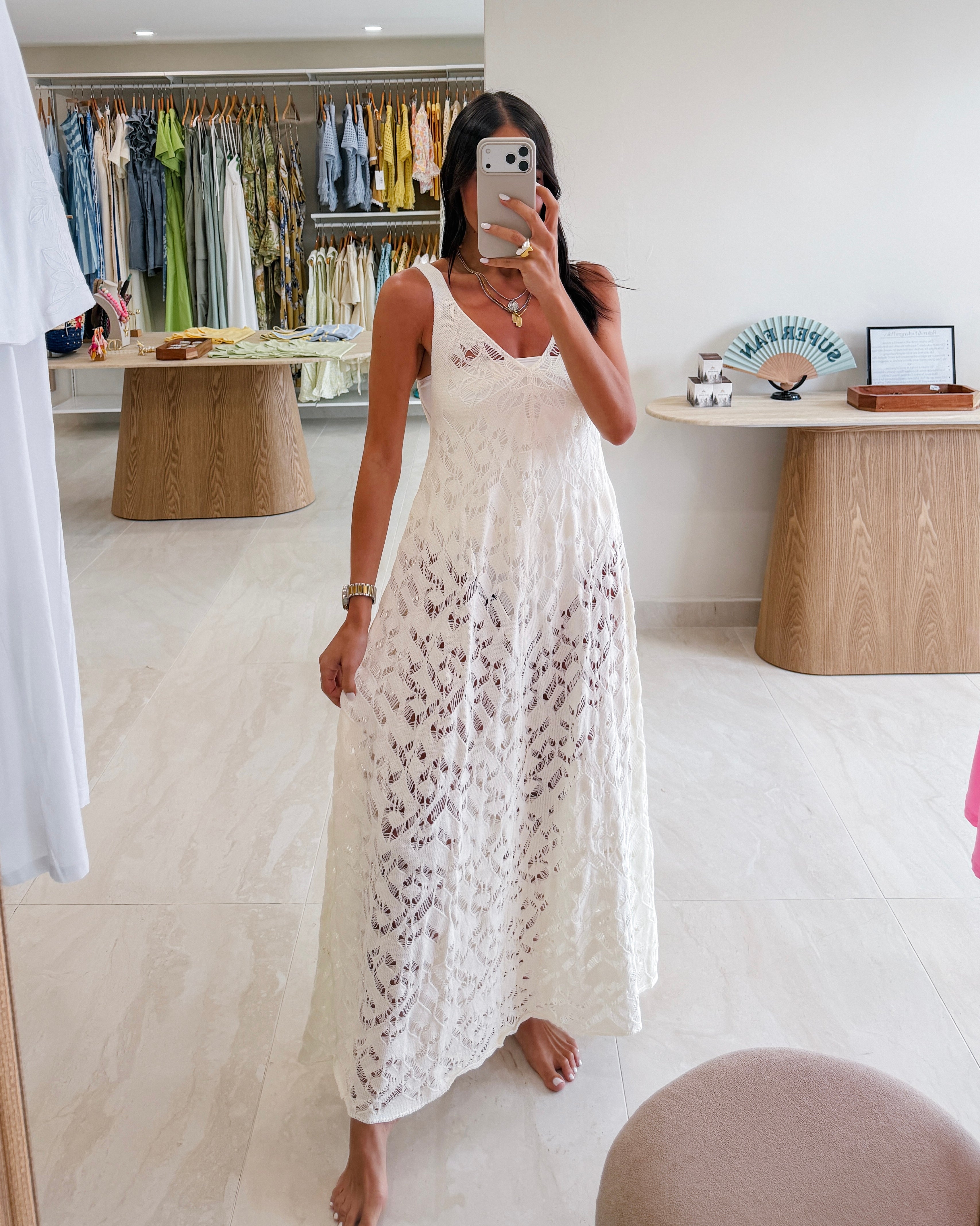 ADELA WHITE CROCHET COVER UP