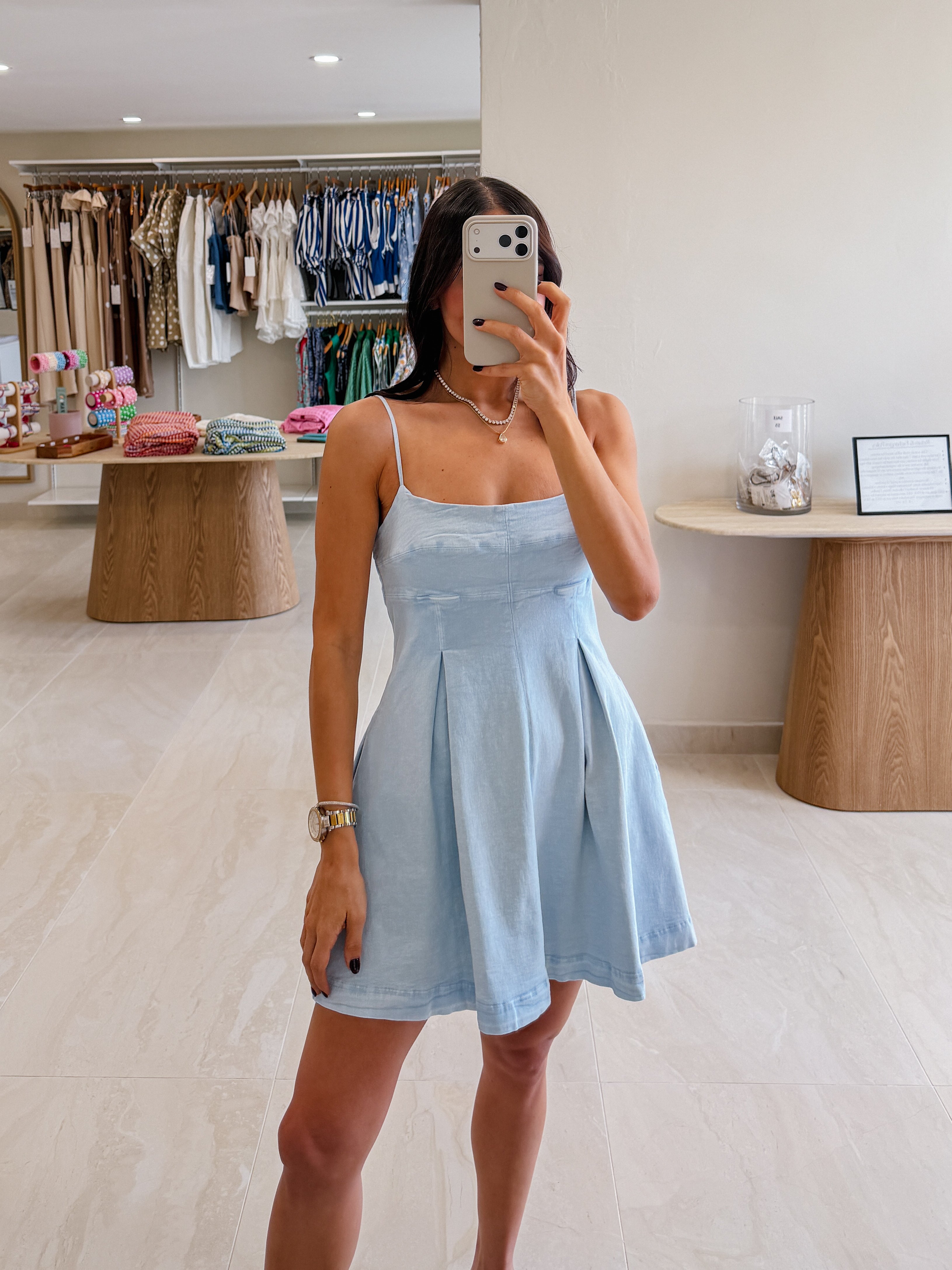 CAMILLA LIGHT DENIM CAMI DRESS
