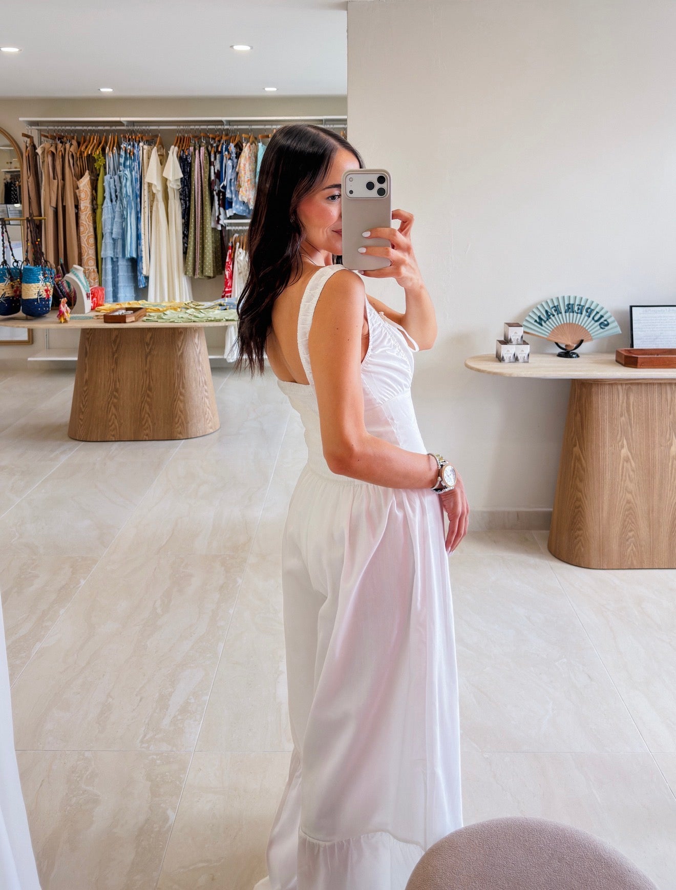 SQUARE NECK WIDE LEG WHITE JUMPSUIT