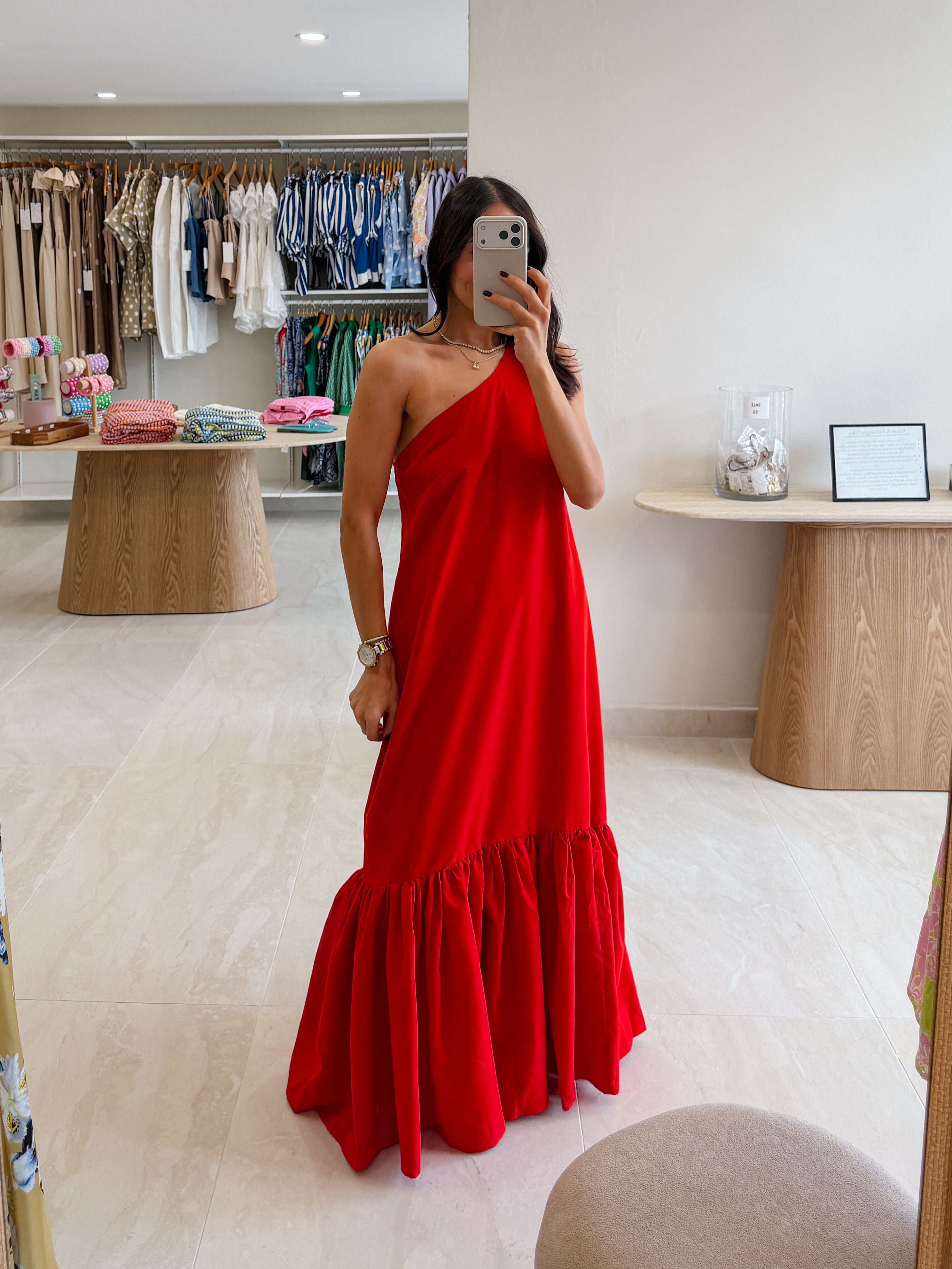 AMANDA ONE SHOULDER MAXI DRESS