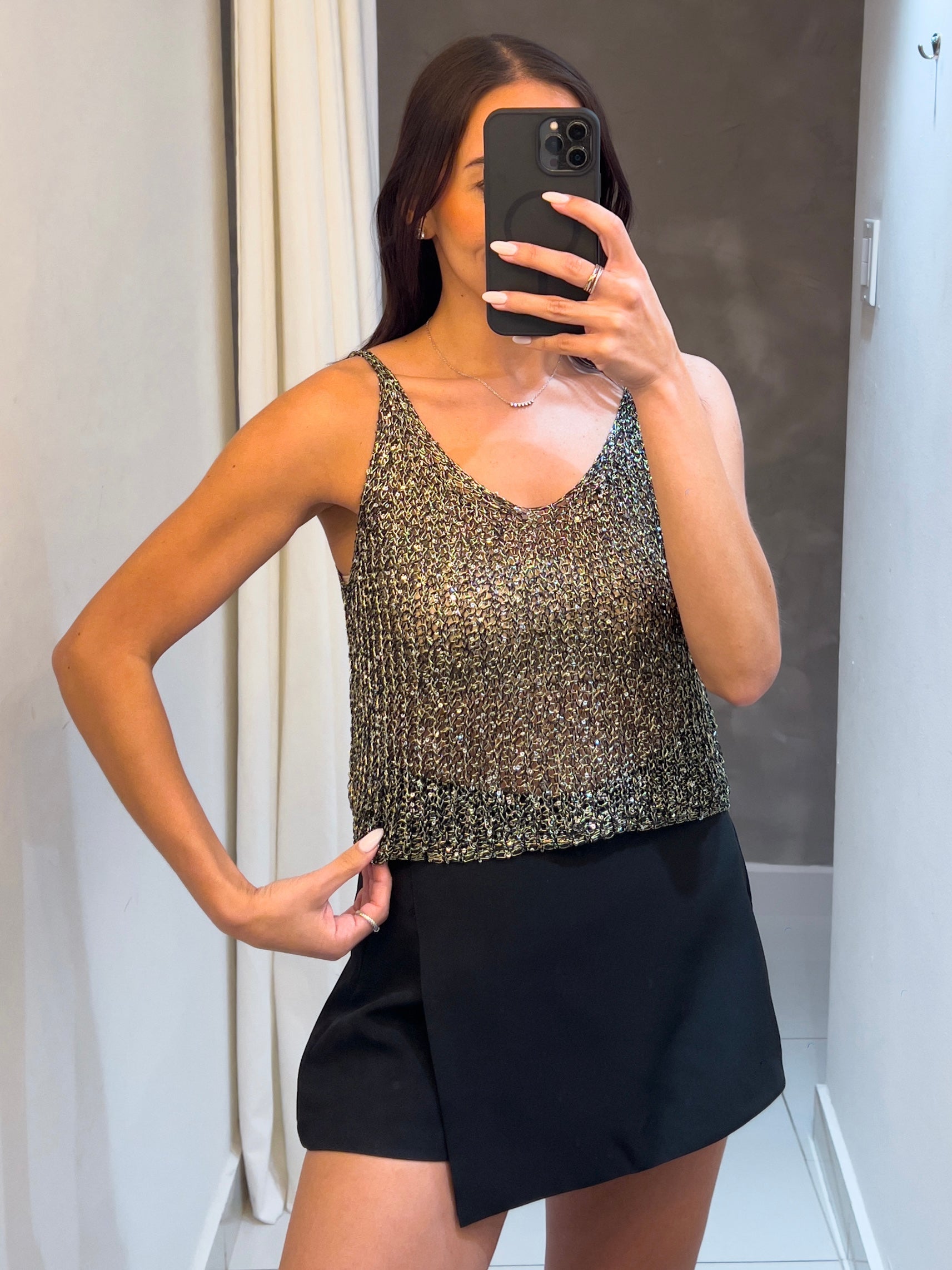 OLIVIA BLACK GOLD TOP