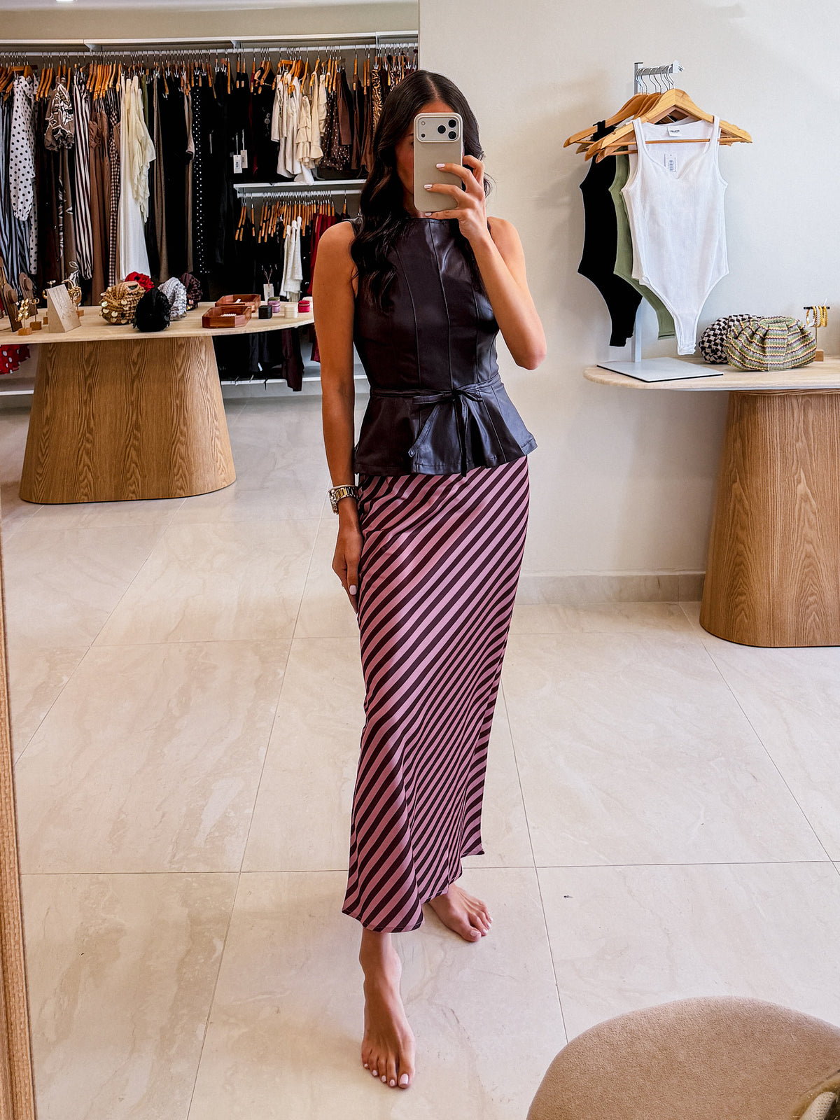 CINDY BURGUNDY/DUSTY ROSE SKIRT