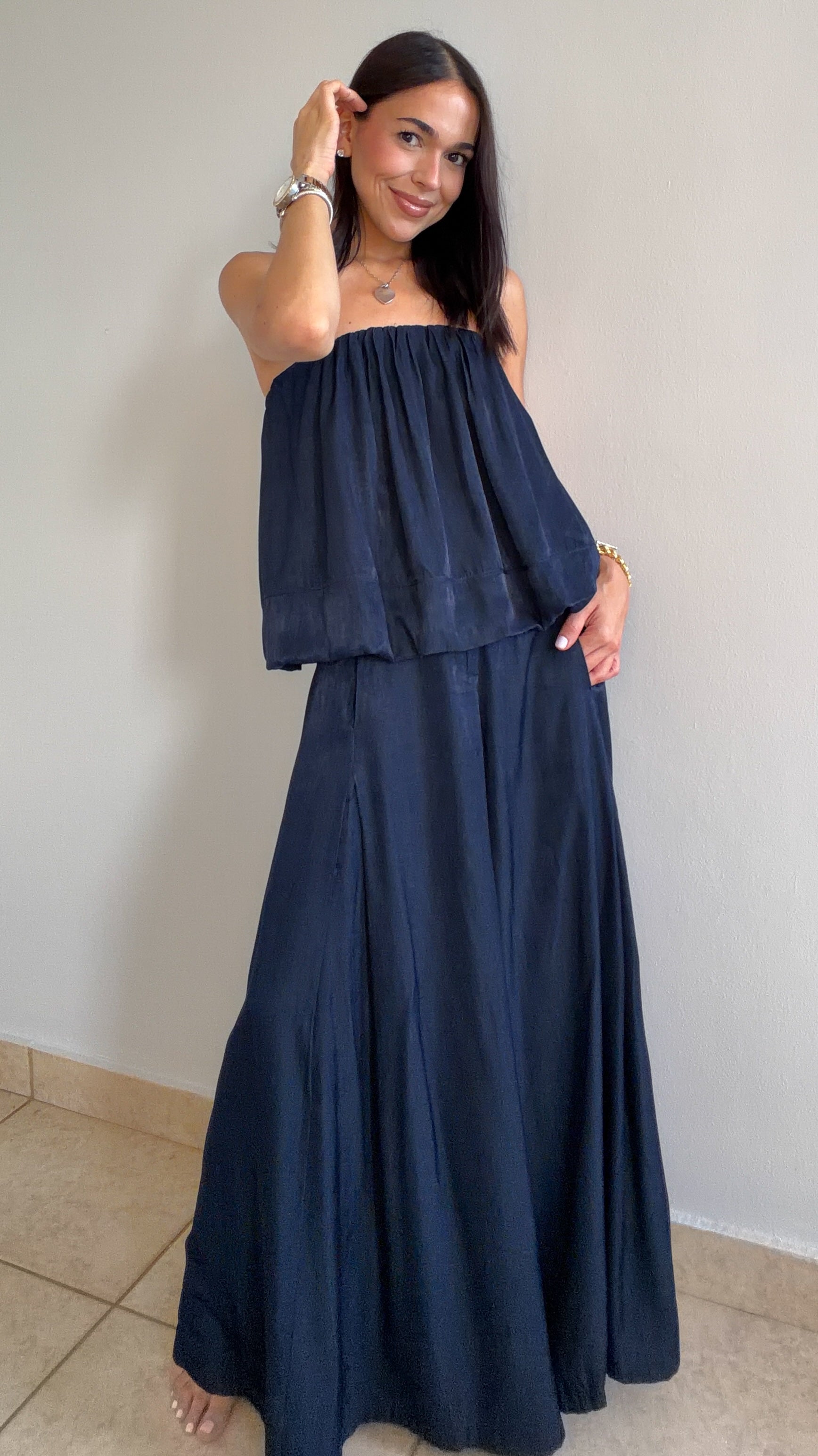 ELENA NAVY PALAZZO SET