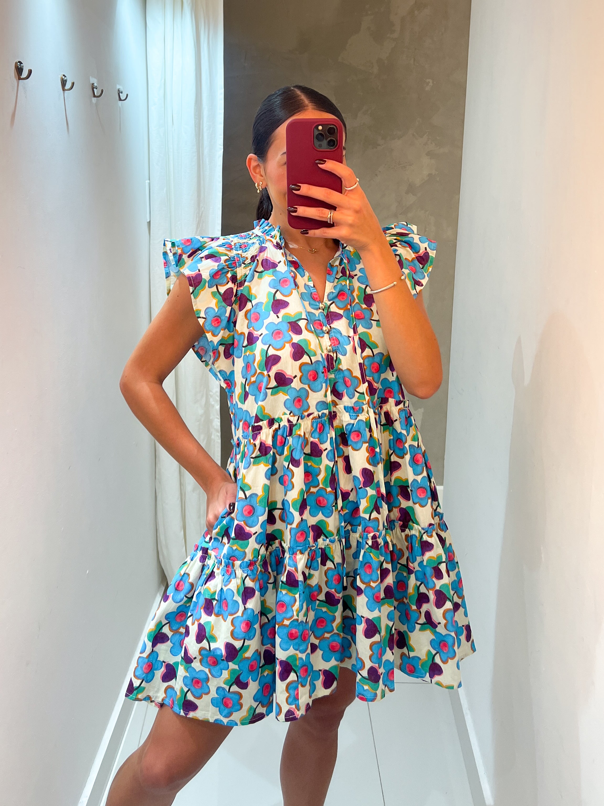 PATRICIA FLORAL PRINT TIERED DRESS