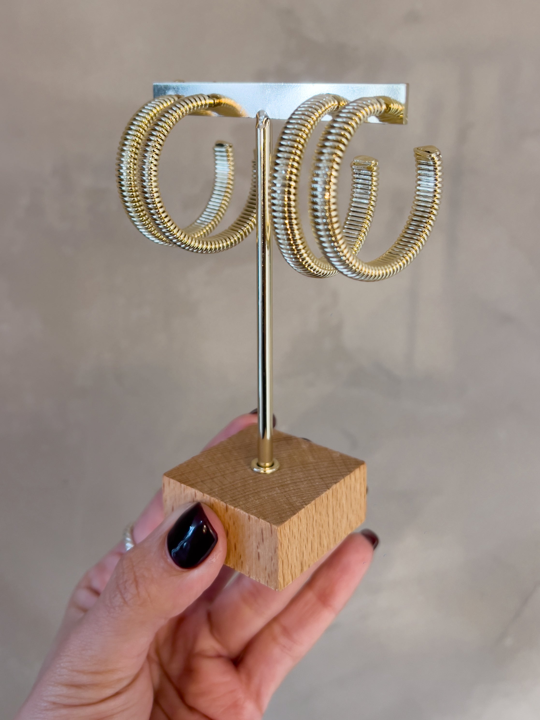 INGRID TEXTURED GOLD HOOPS