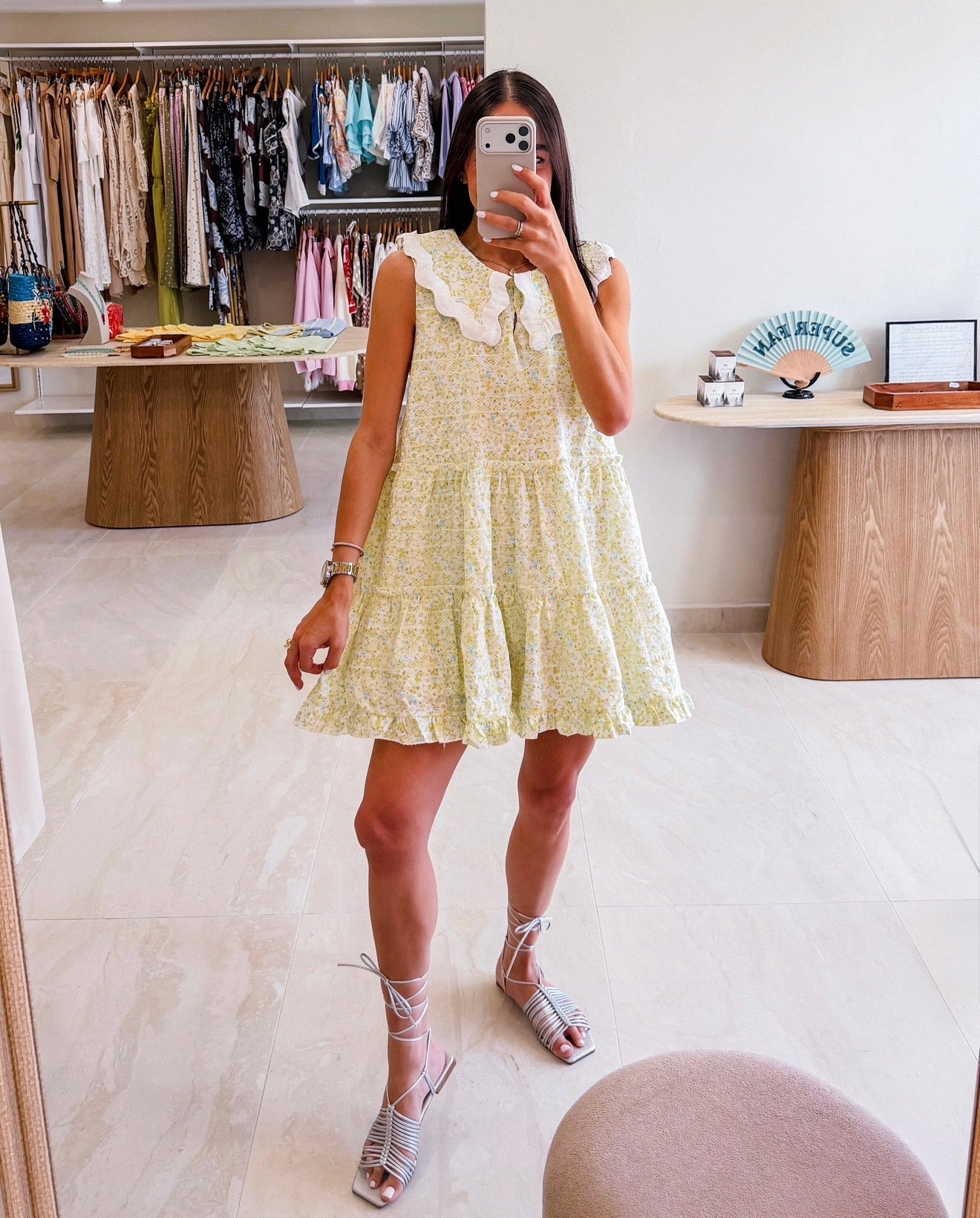 EMBROIDERED FLORAL TUNIC DRESS