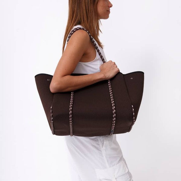 (PRE-ORDER) - ESPRESSO BROWN NEOPRENE TOTE BAG