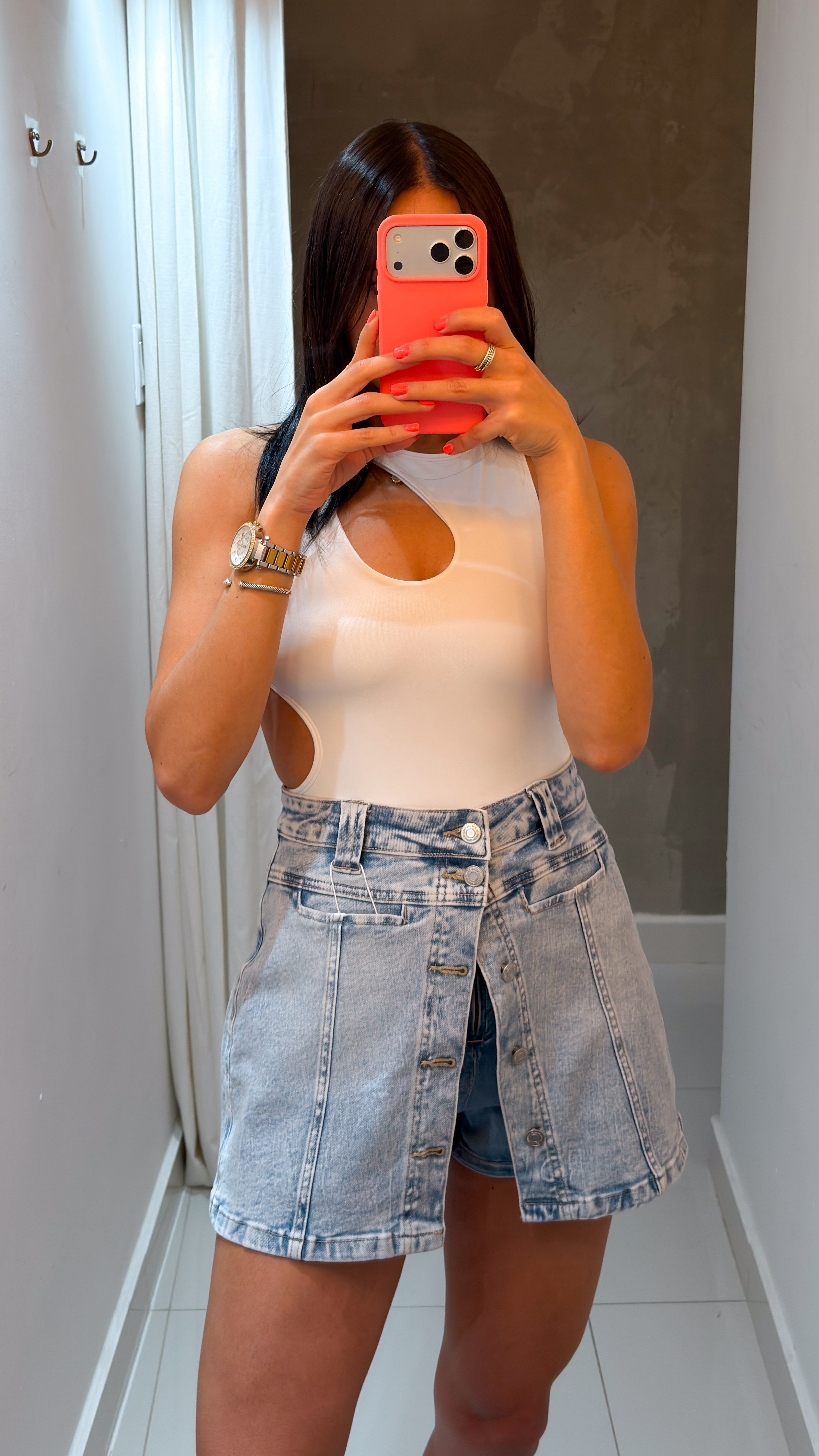 ELISA WRAP DENIM SKORT