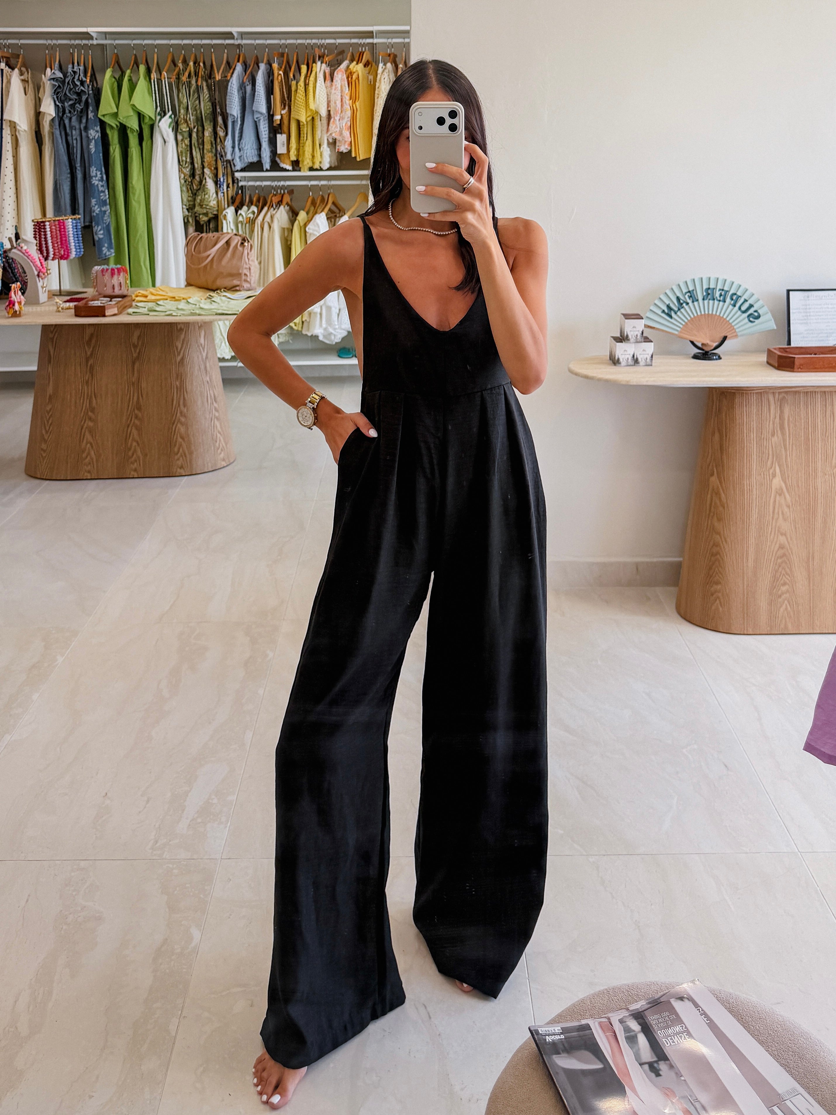 NADIA VNECK BACK TIE JUMPSUIT