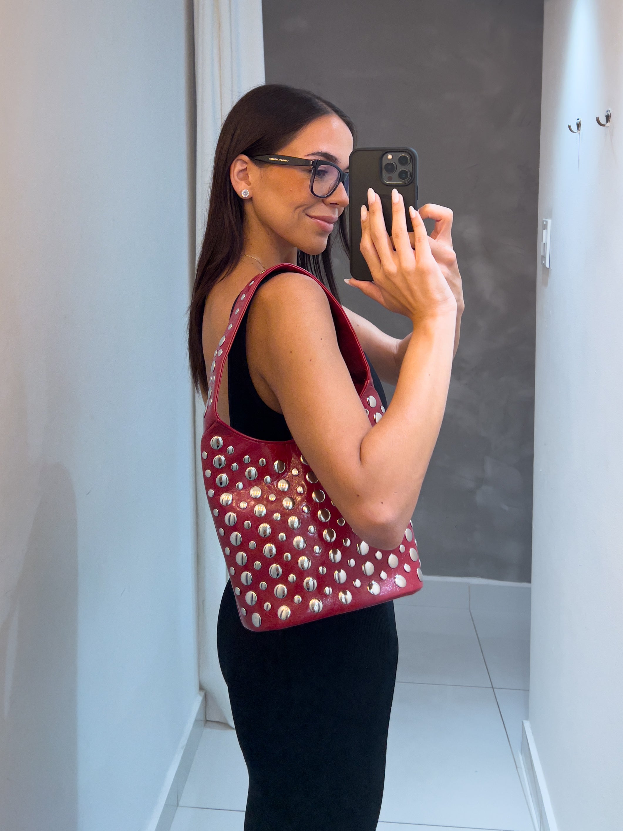 AVA STUDDED BUCKET BAG