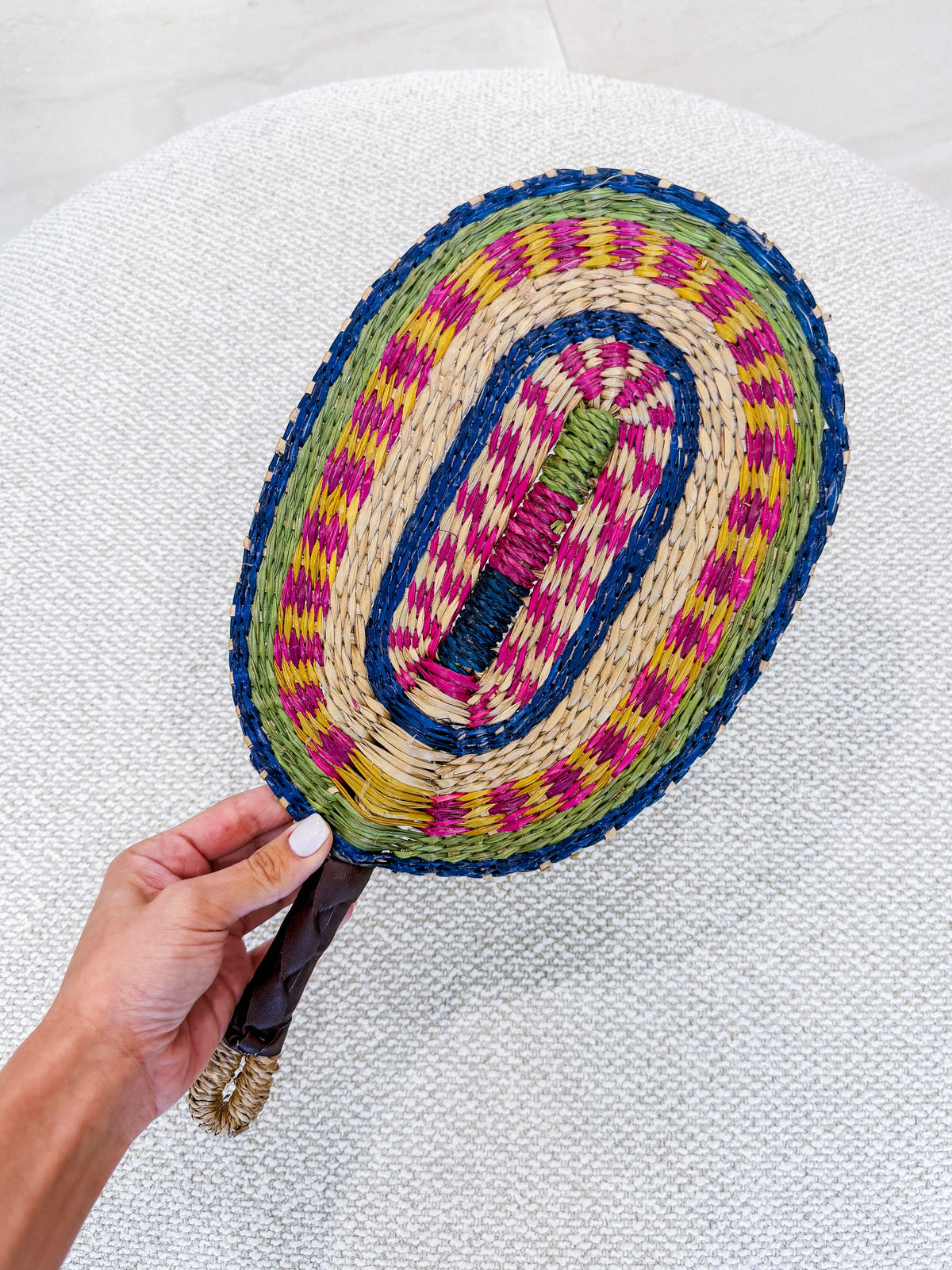 HANDWOVEN STATEMENT FANS - OVAL LARGE