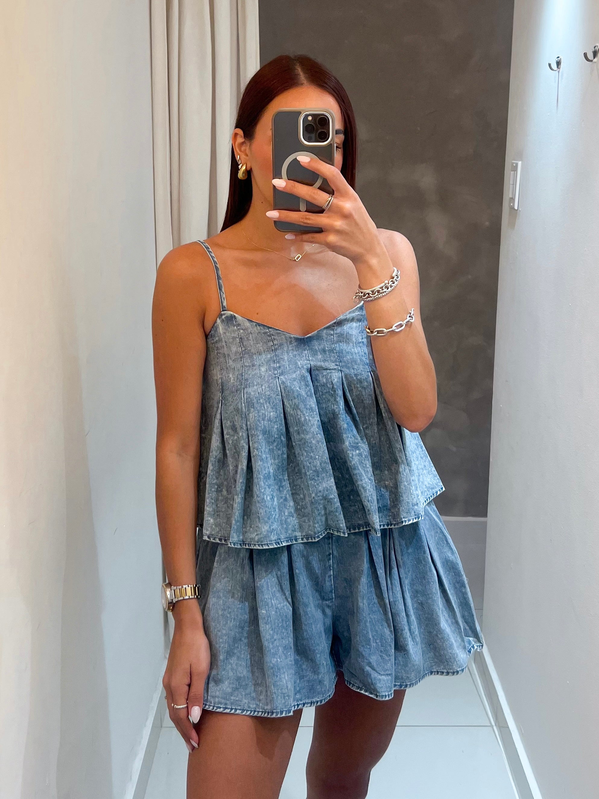 LEENA LIGHT DENIM SET