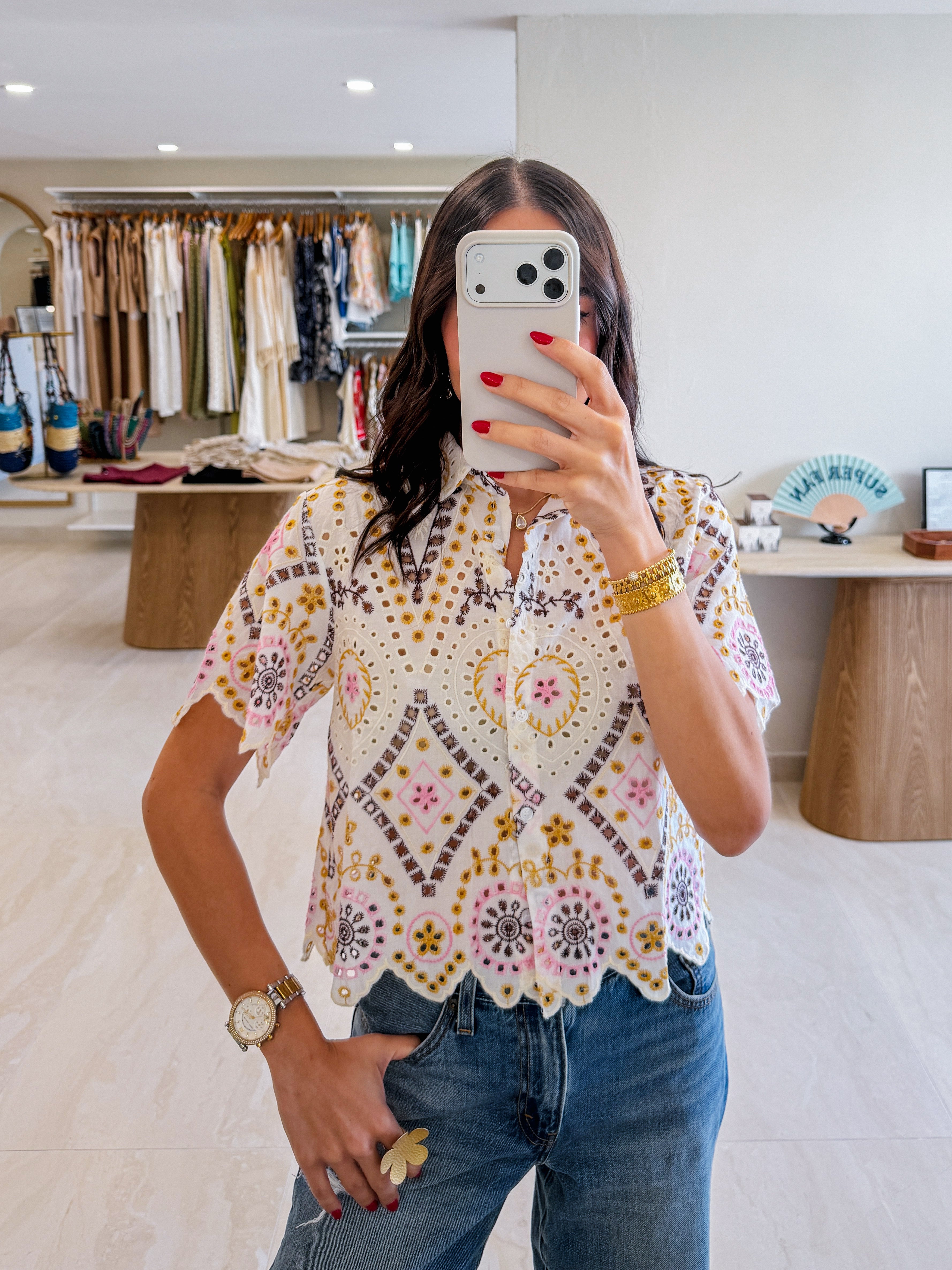 SAMANTHA MULTI LACE BLOUSE