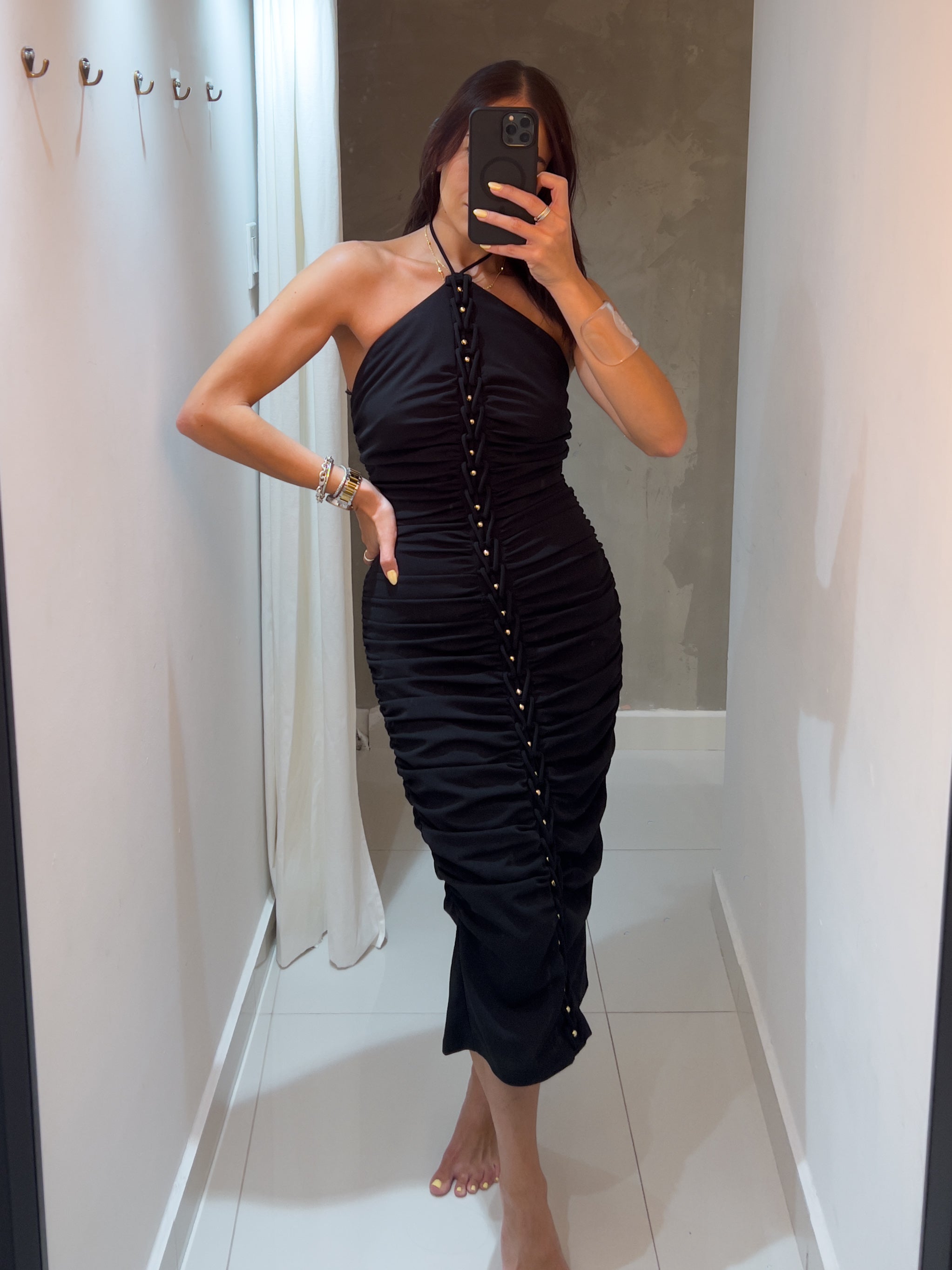 KIRA BLACK MIDI DRESS