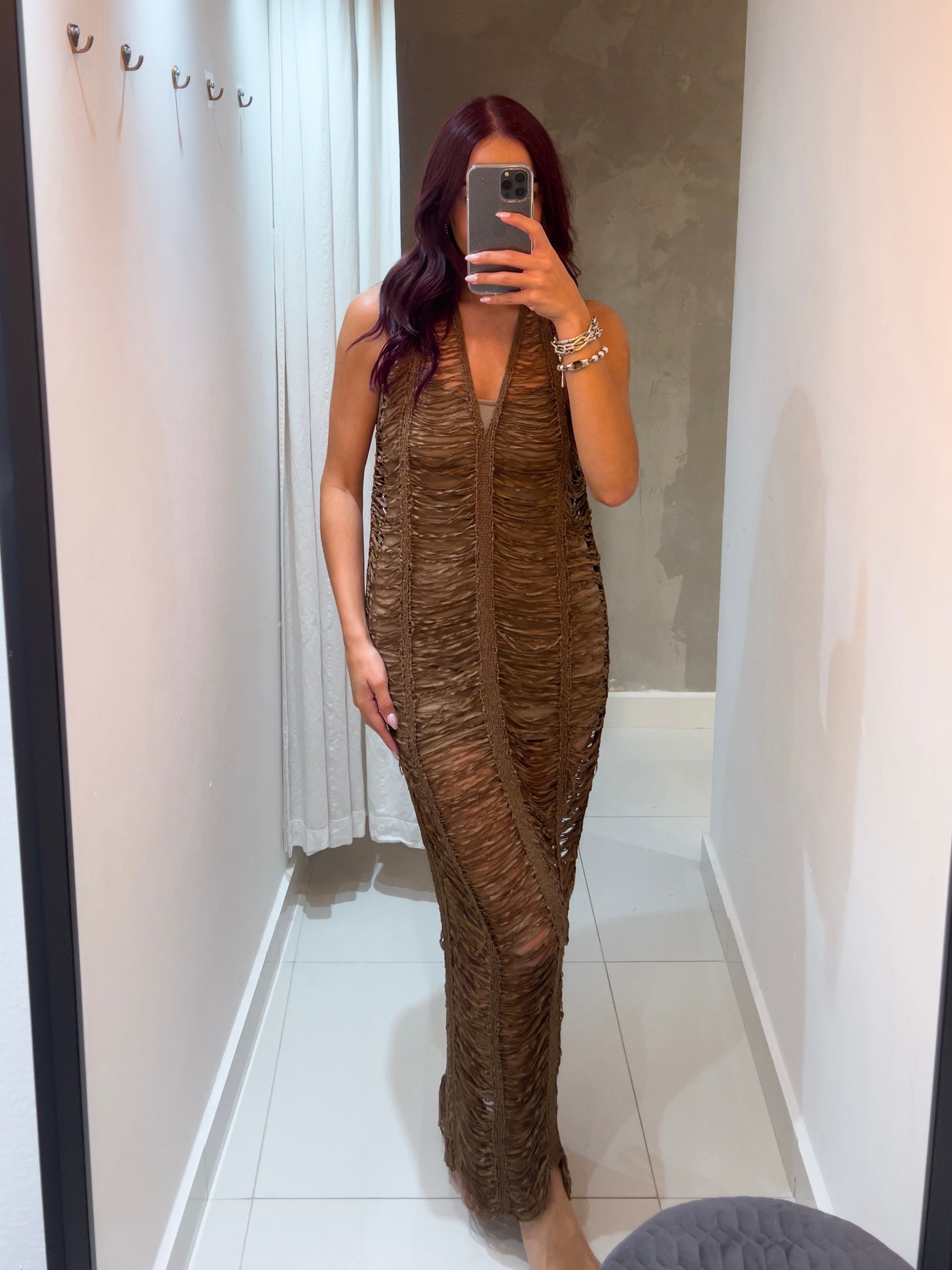 AMARA BROWN HALTER COVER UP