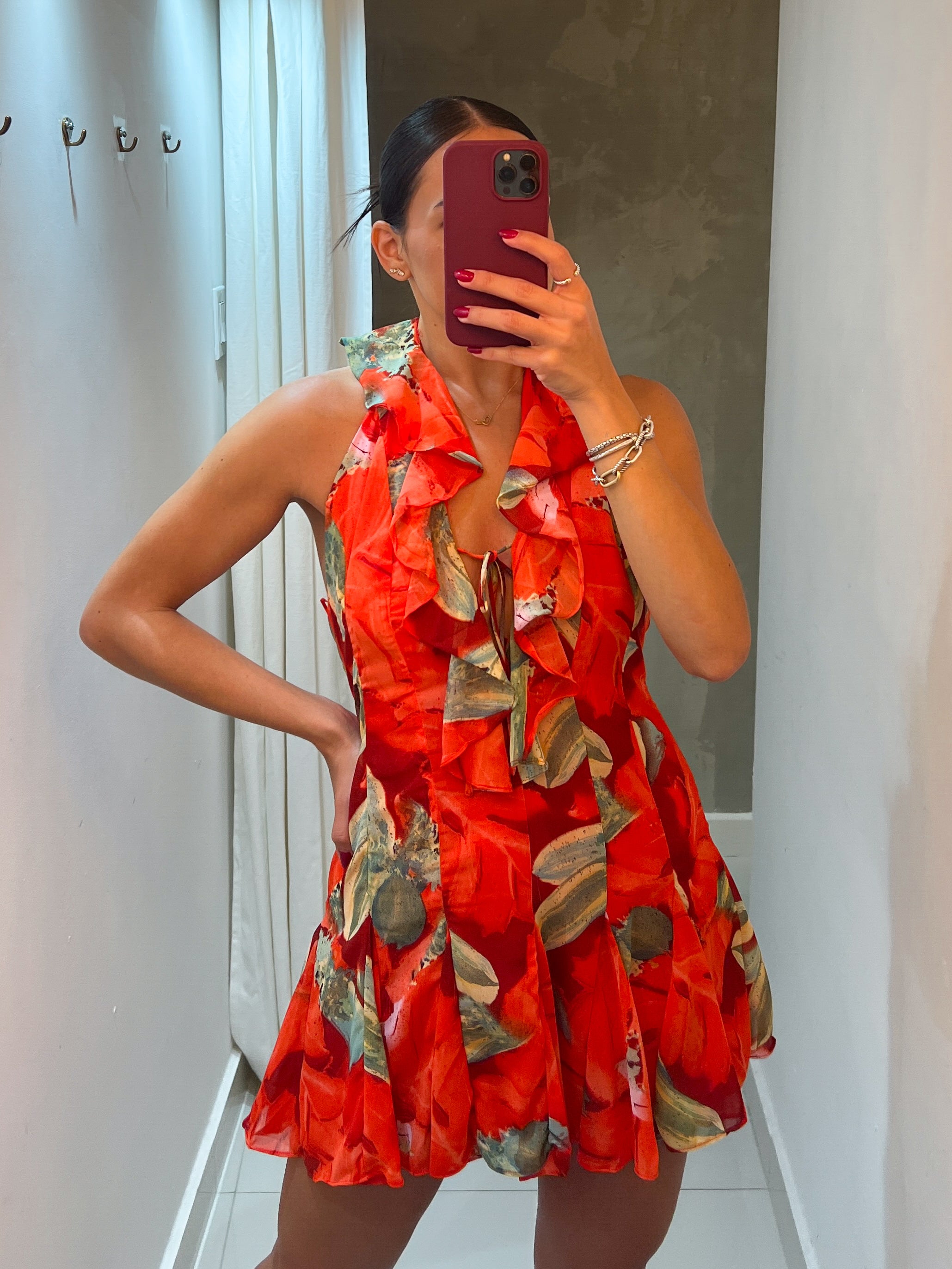 LISSANDRA TROPICAL PRINT DRESS