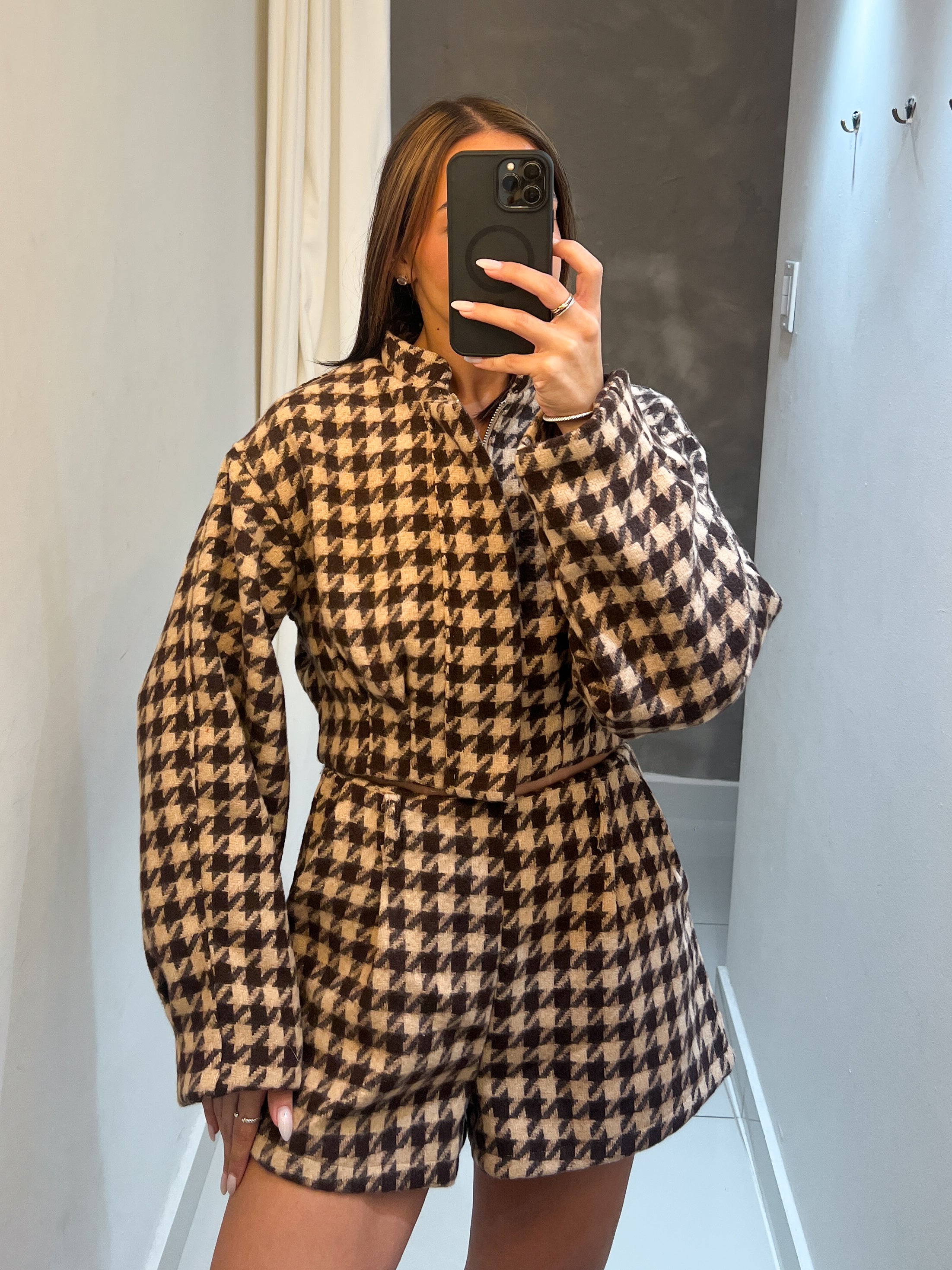 JULIA HOUNDSTOOTH TWEED SHORT SET