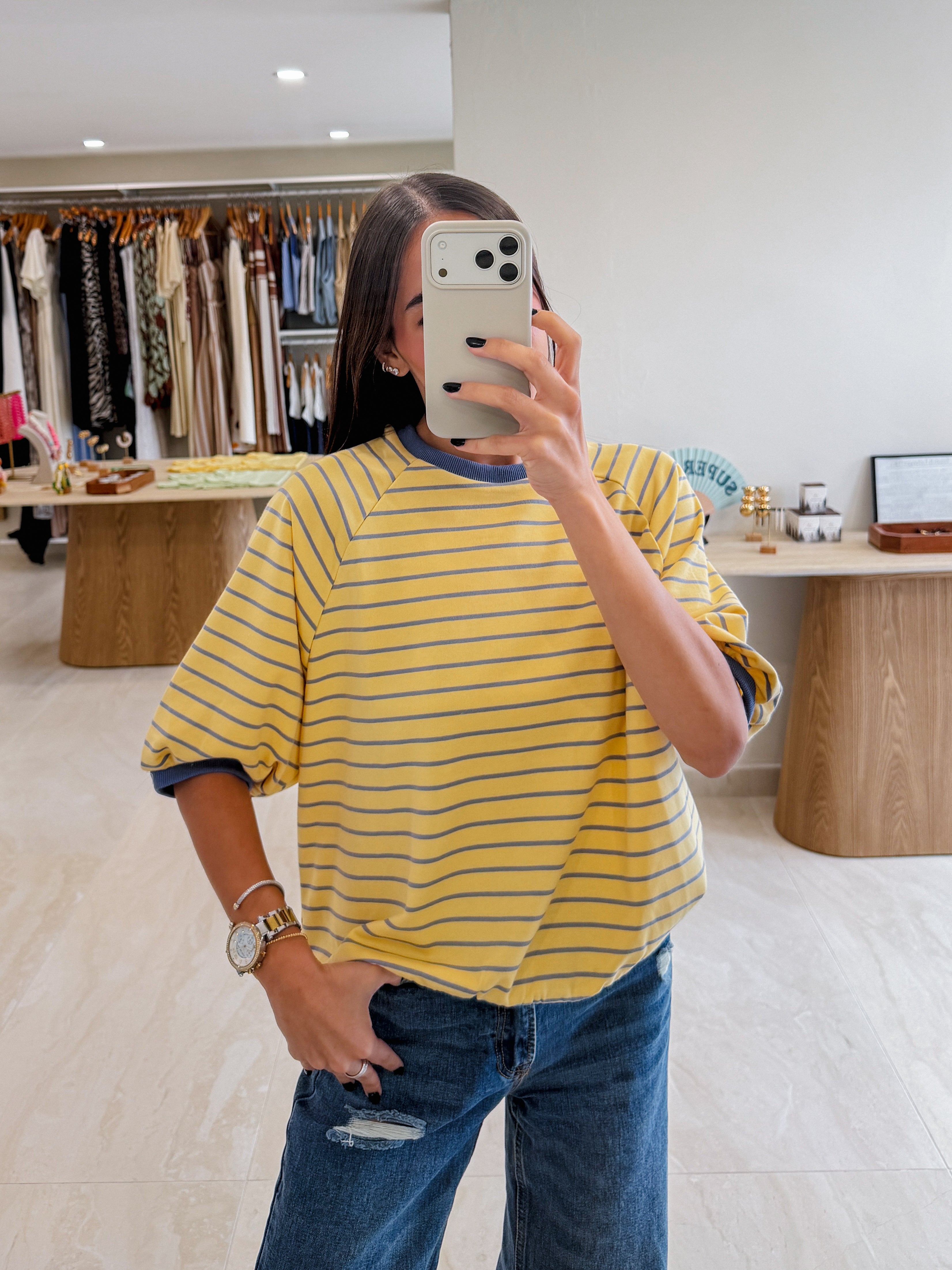 ELISA YELLOW SWEATSHIRT TOP
